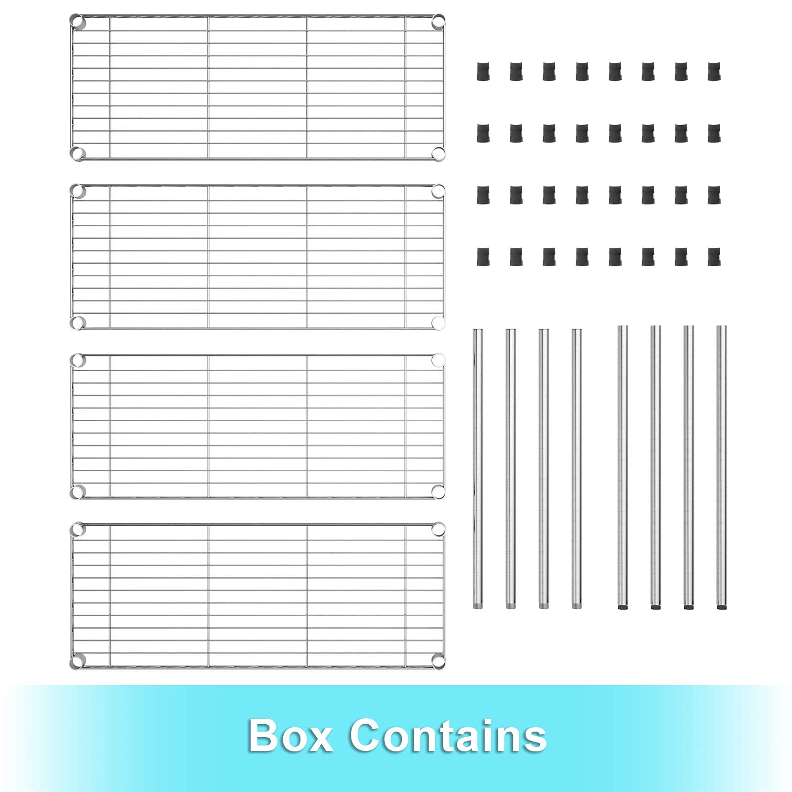 4 Tier Heavy Duty Wire Shelving