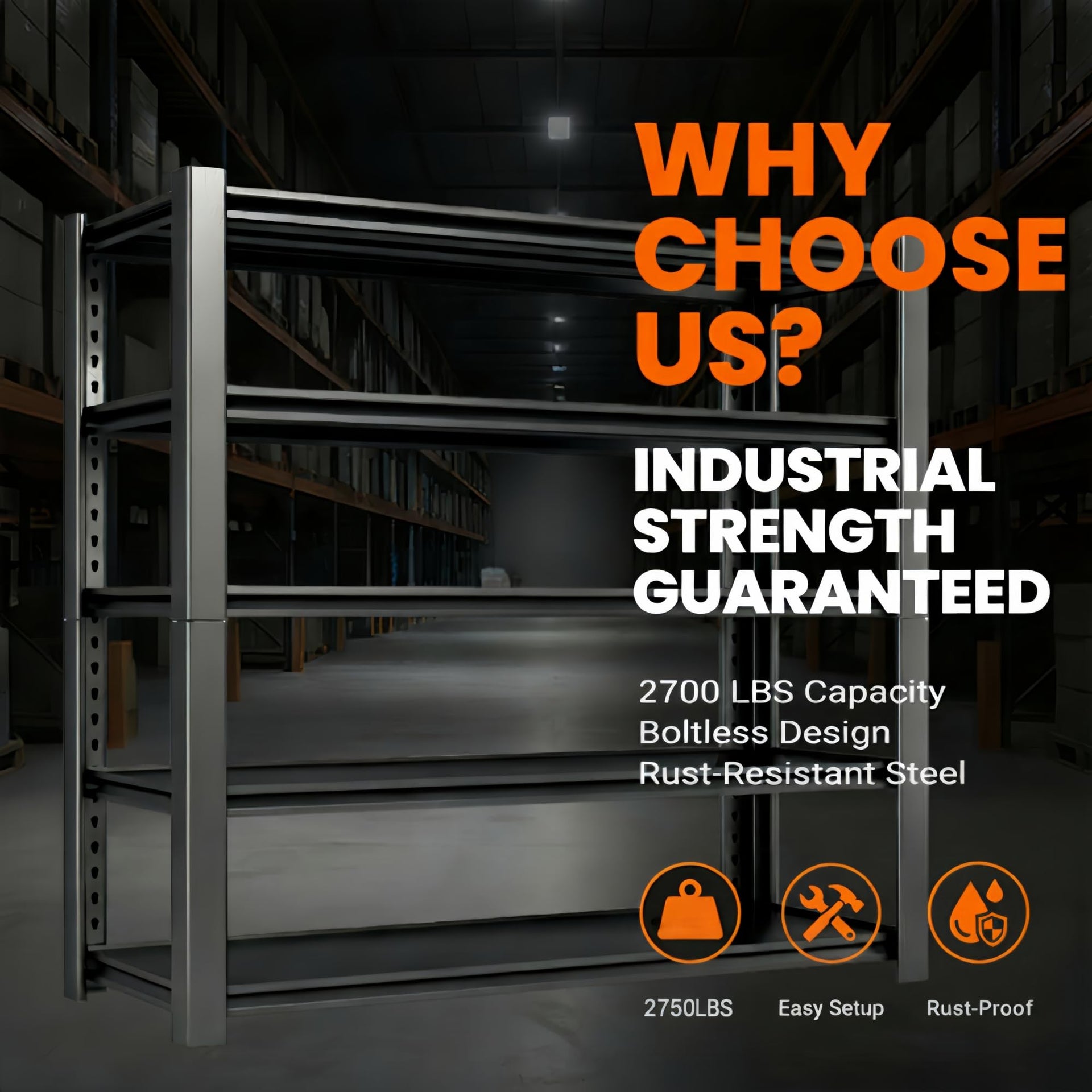 2750 LBS Heavy Duty Garage Shelving