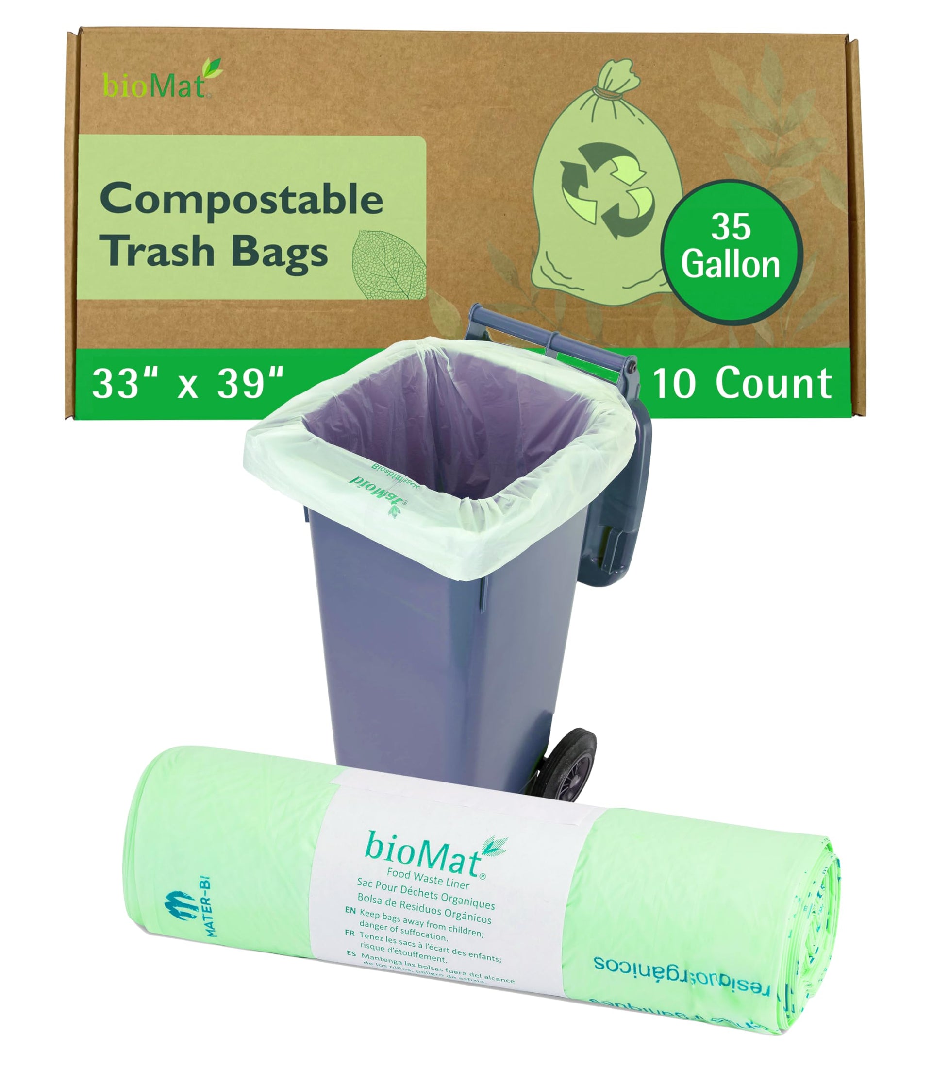 33 35 Gallon Compostable Food Scrap Bags (10 Count)