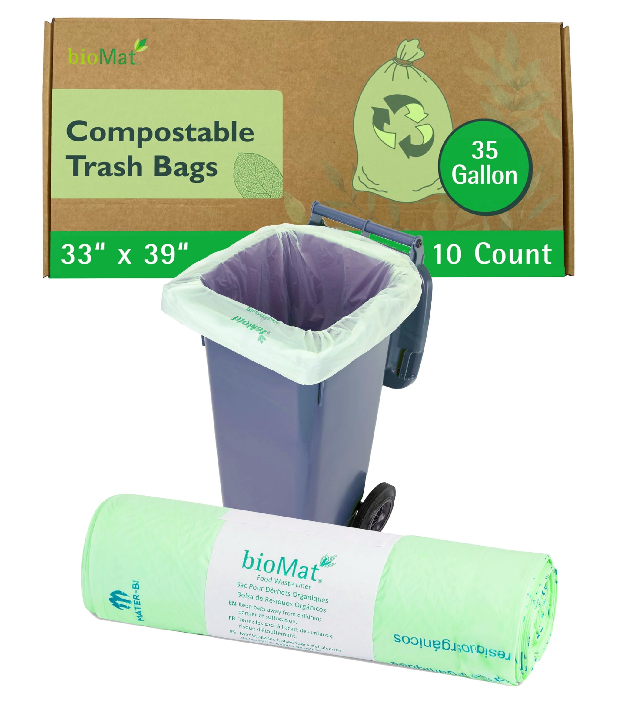 33 35 Gallon Compostable Food Scrap Bags (10 Count)