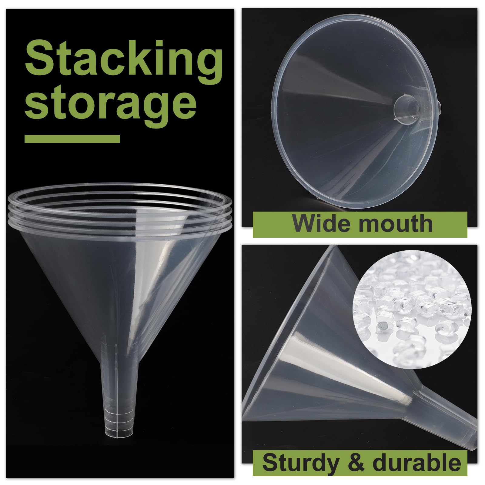 6 Pack Plastic Funnels (6 Count)