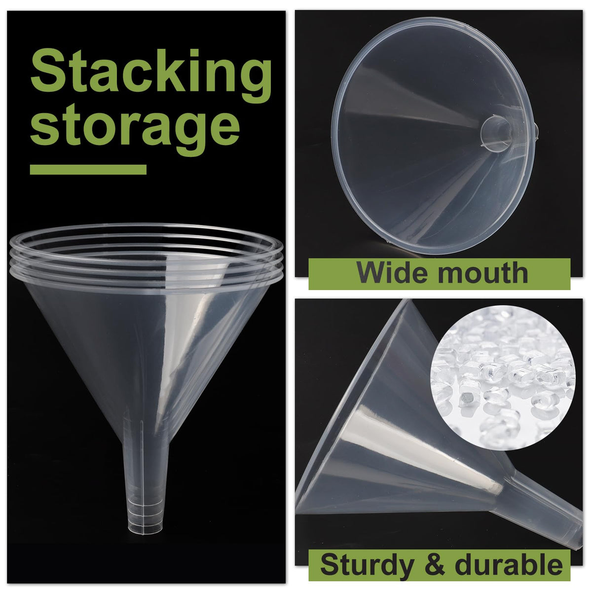 6 Pack Plastic Funnels (6 Count)