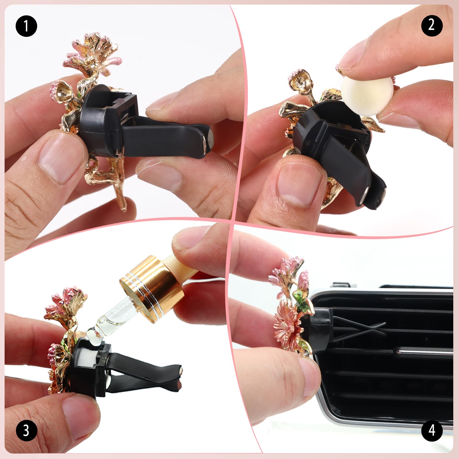 6pcs Flowers Car Decor (6 Count)