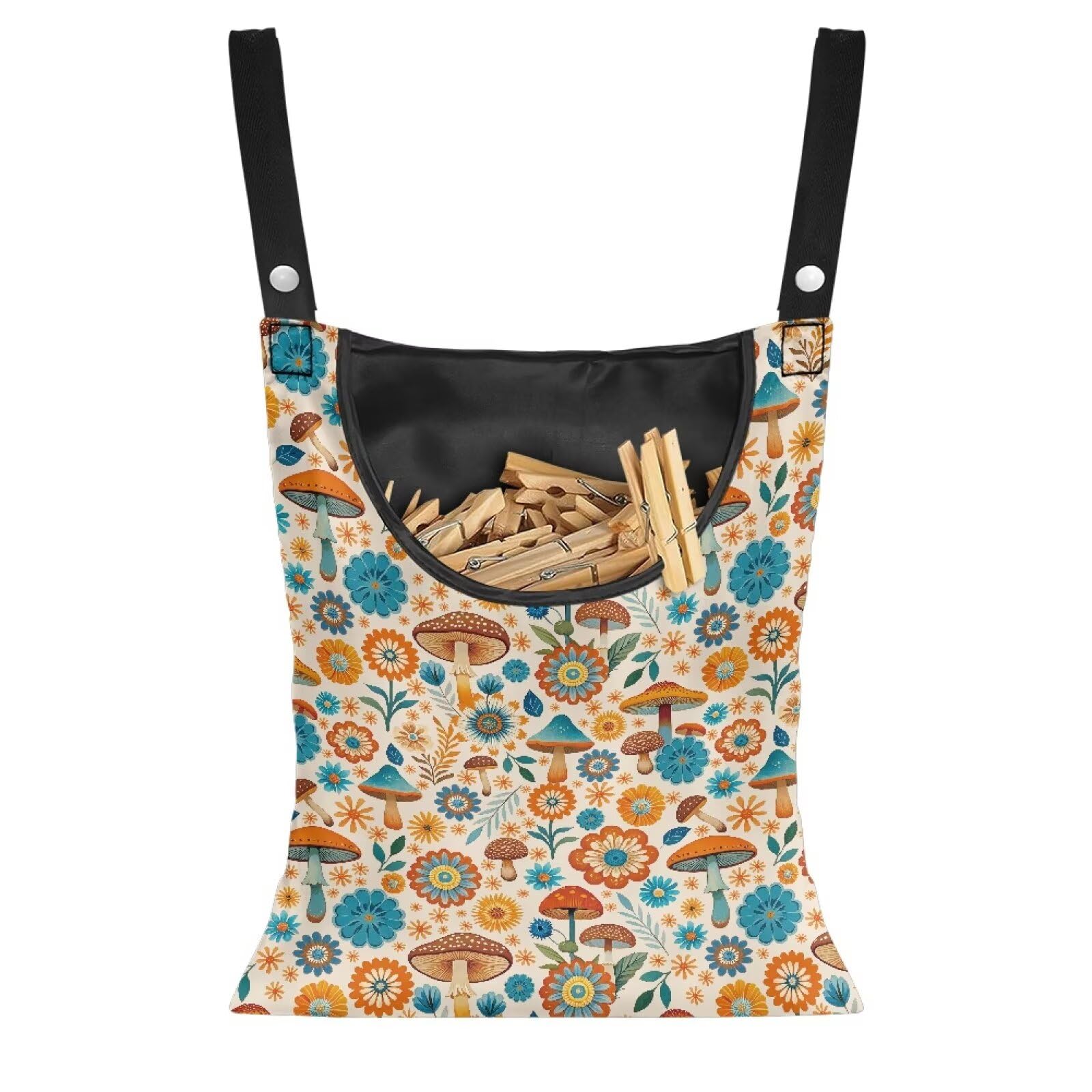 Boho Mushroom Hanging Clothespin Bag