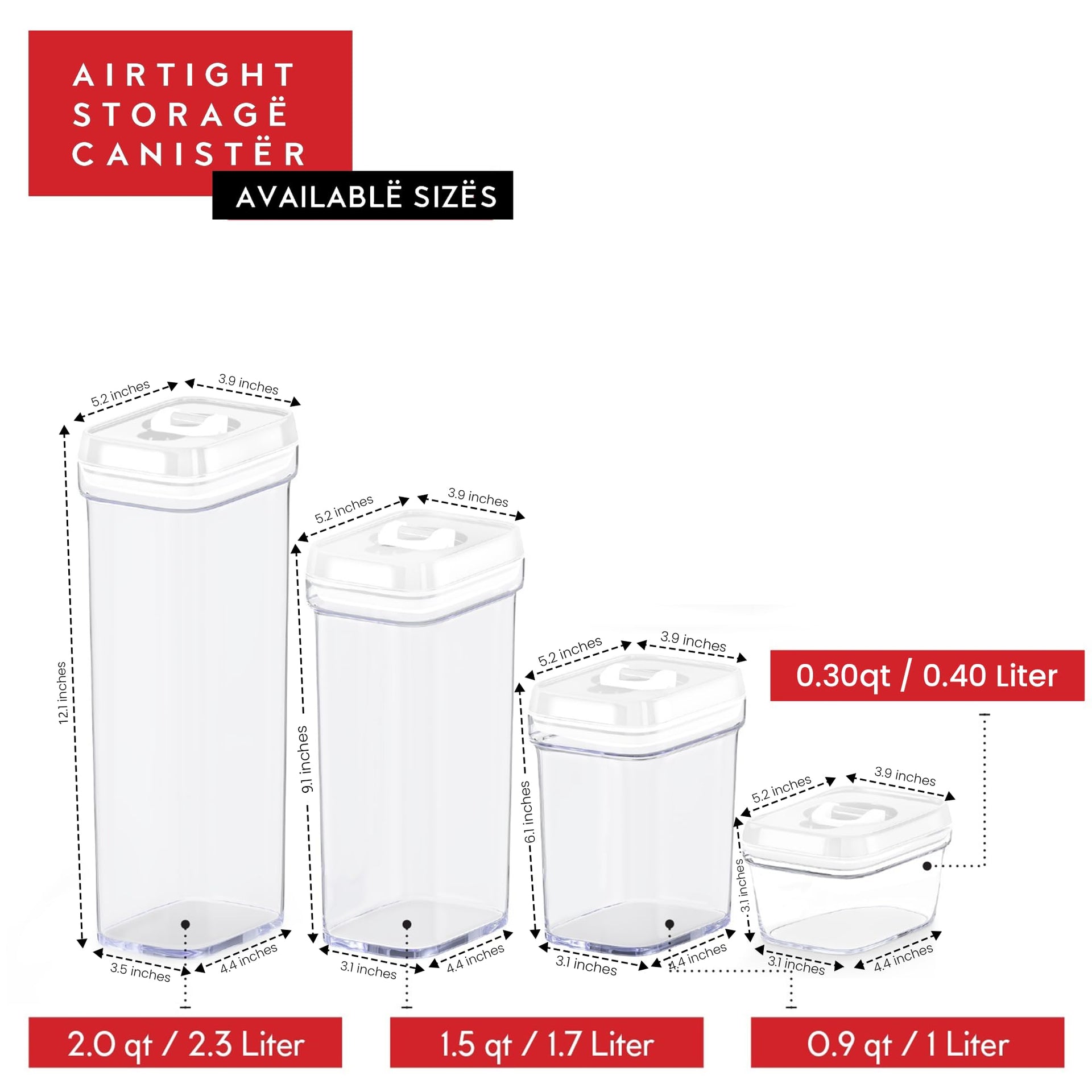 Airtight Food Storage Containers with Lids (5 Count)