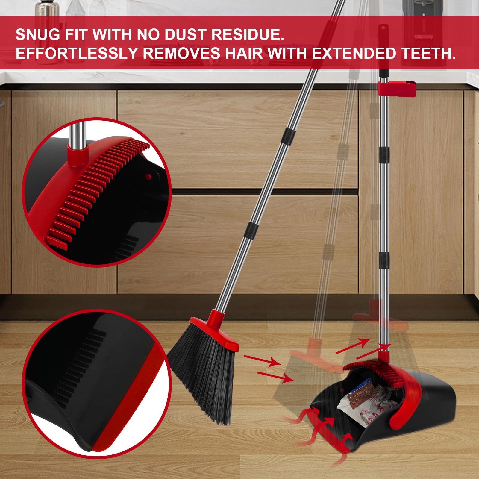 Red Broom and Dustpan Combo Set
