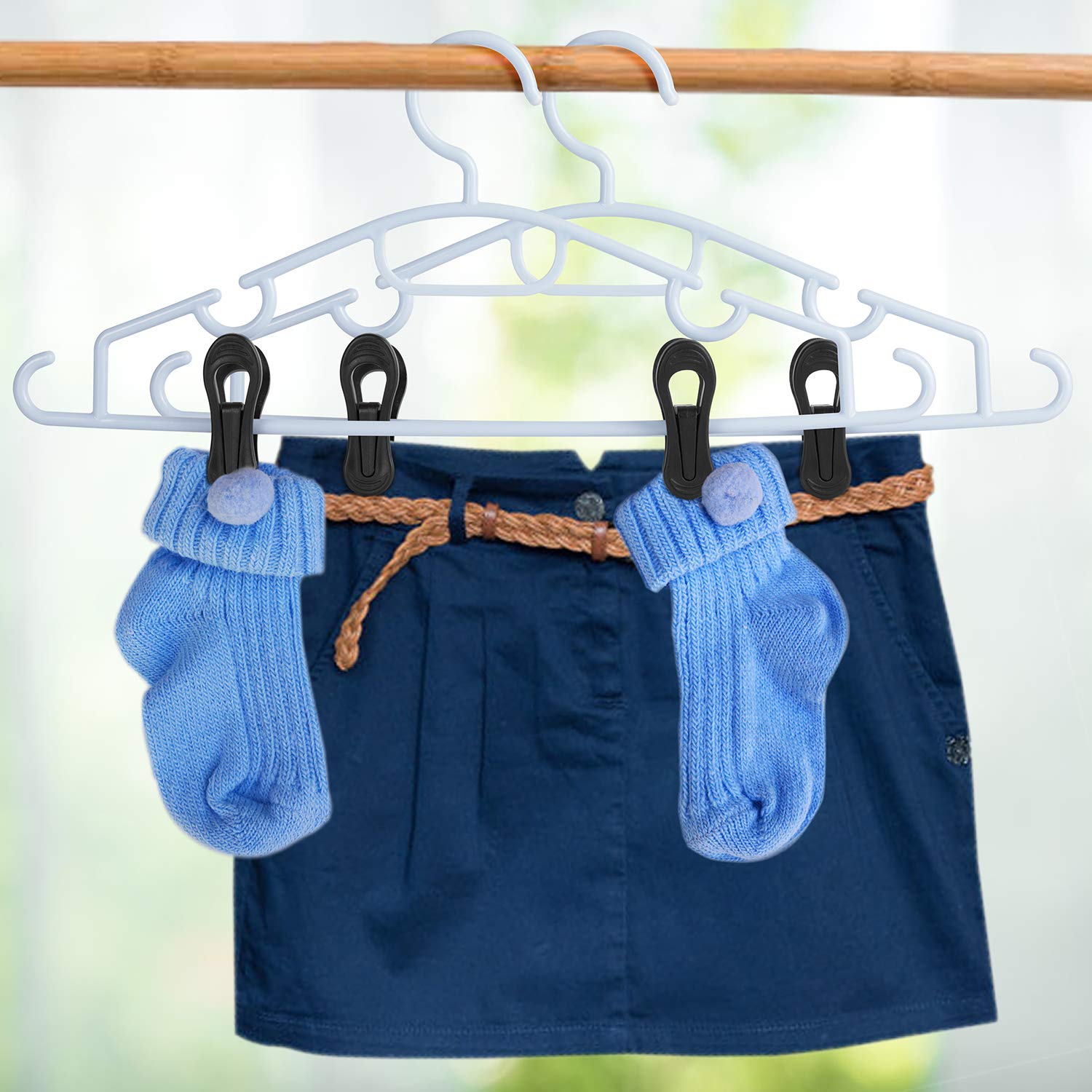 Black Plastic Hanger Clips (24 Count)