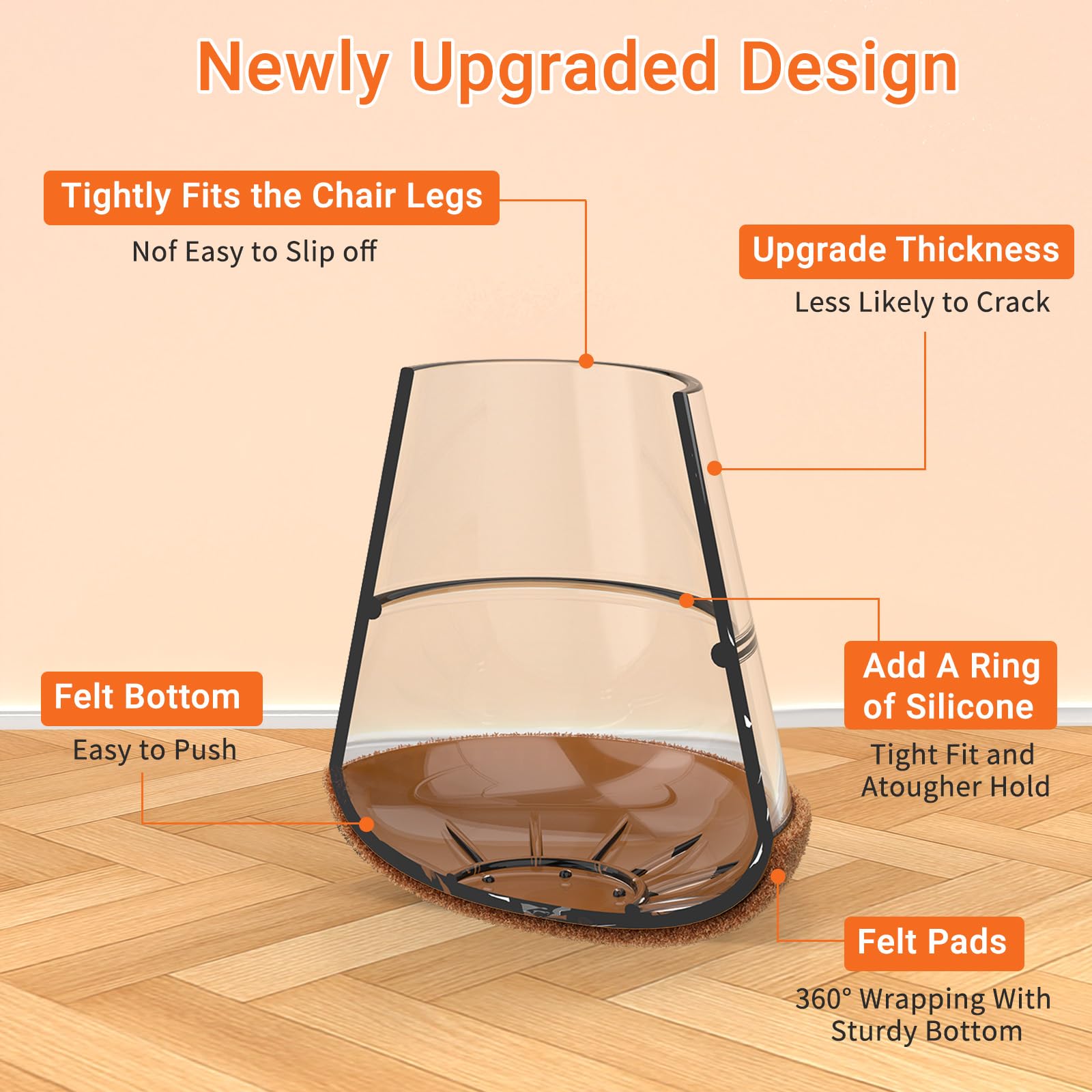 Round Chair Leg Floor Protectors for Hardwood Floors Small 24pcs (24 Count)