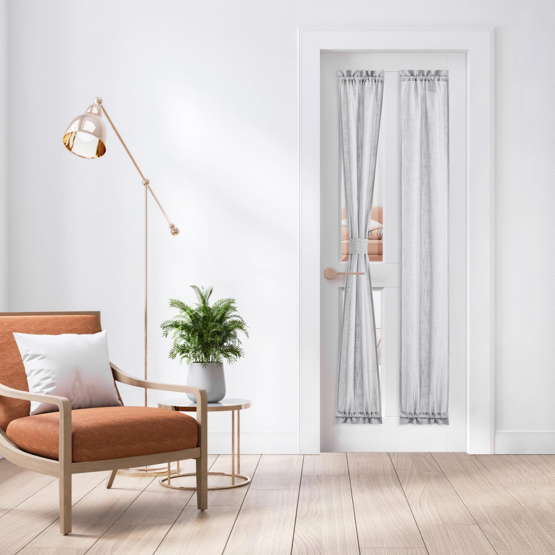 Dark Grey SidelightCurtains 72 Inches Long for Door Windows