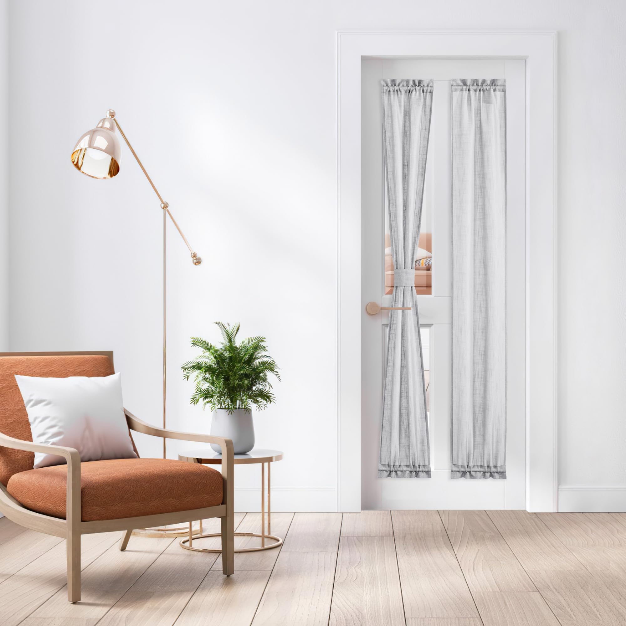 Dark Grey SidelightCurtains 72 Inches Long for Door Windows