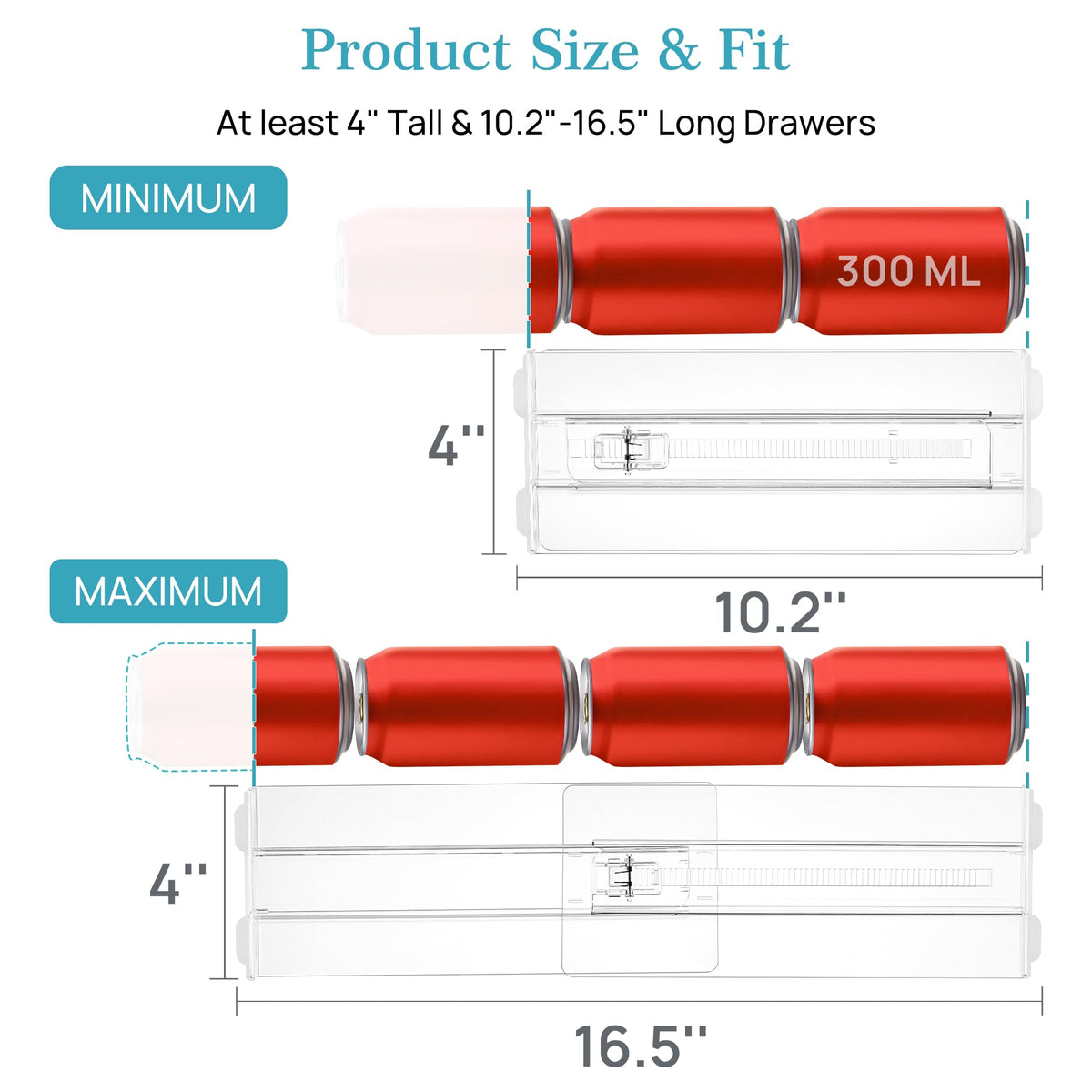 4 Pack Drawer Dividers for Clothes (4 Count)