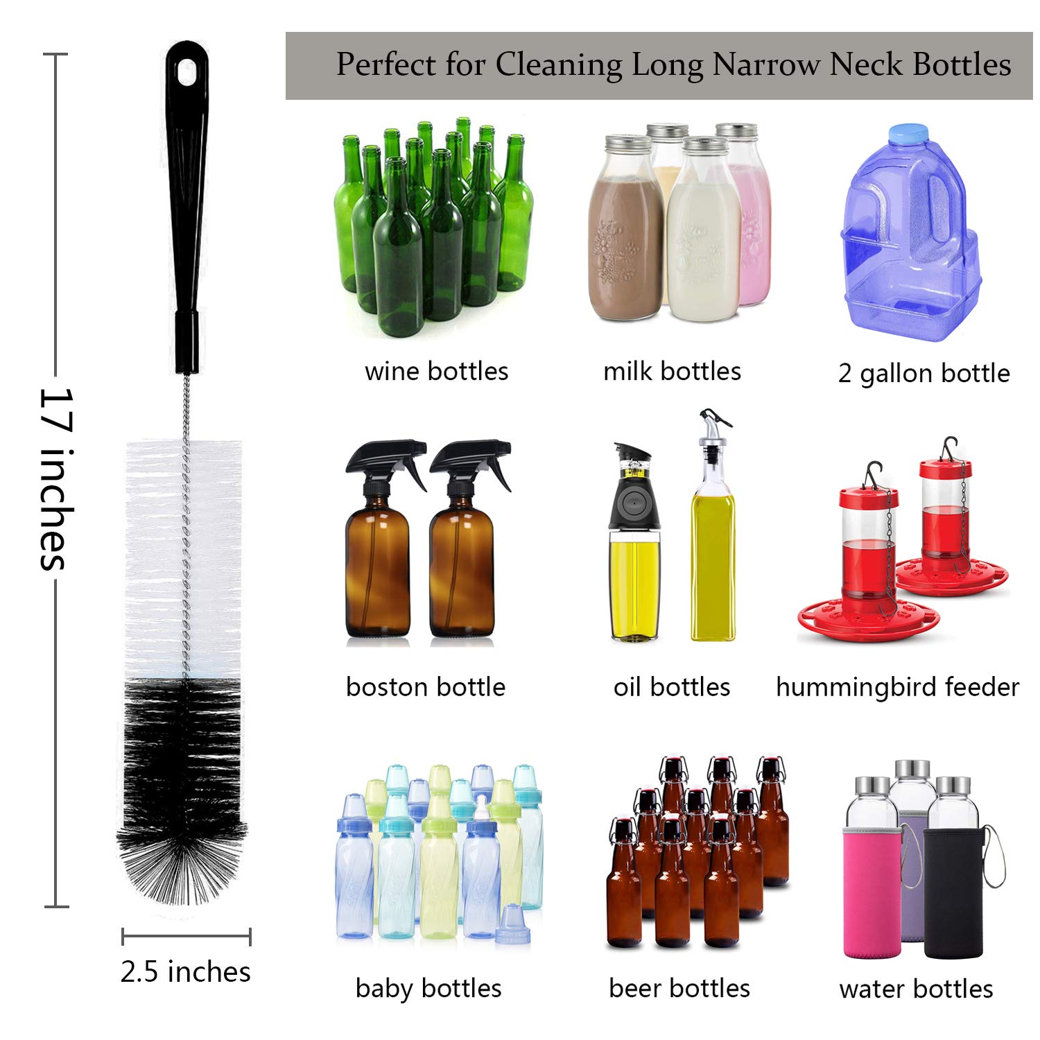 8 Pack Bottle Cleaning Brush Set