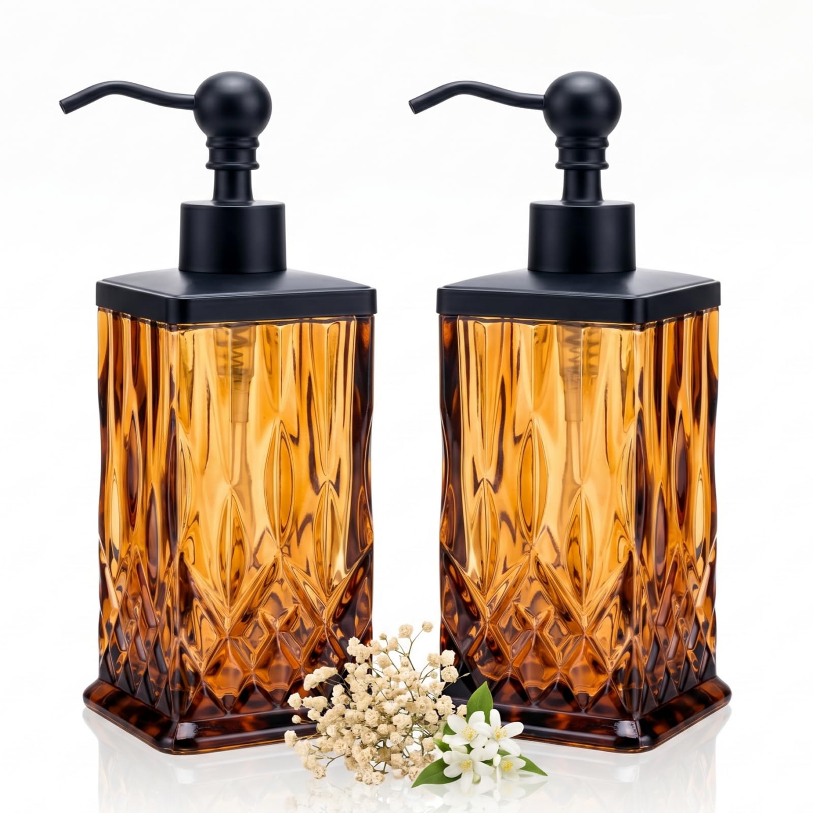 2 Pack 10Oz Amber Soap Dispenser (2 Count)