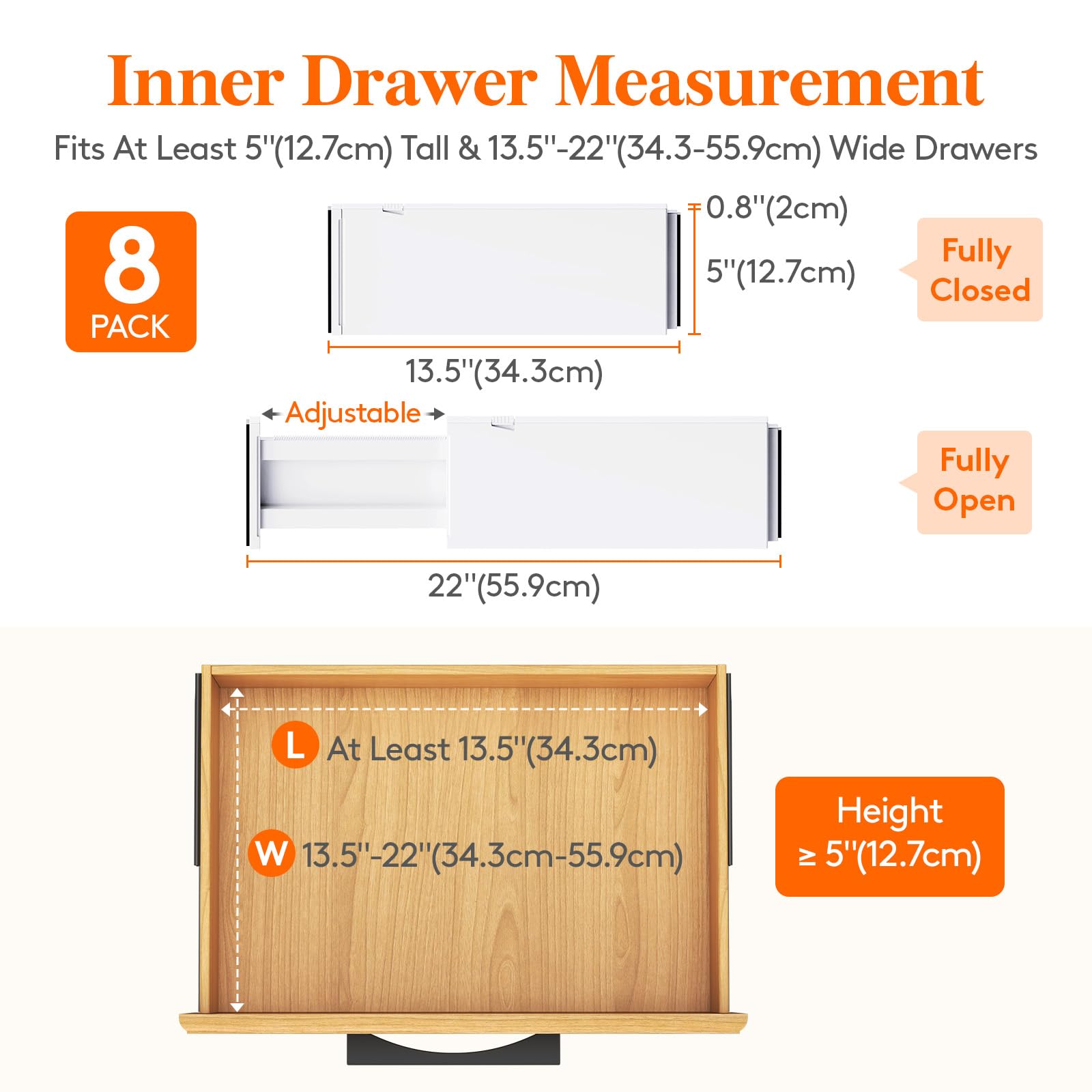 5" Tall Upgrade Drawer Dividers (8 Count)