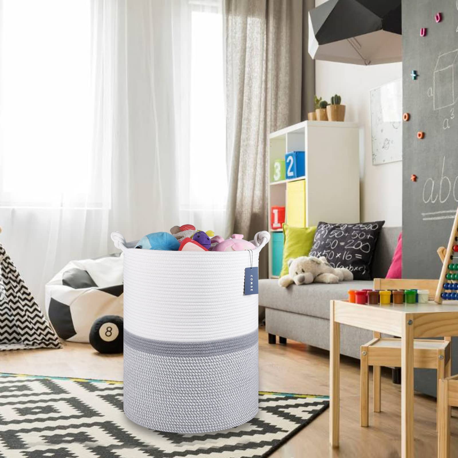 Tall Woven Blanket & Laundry Basket