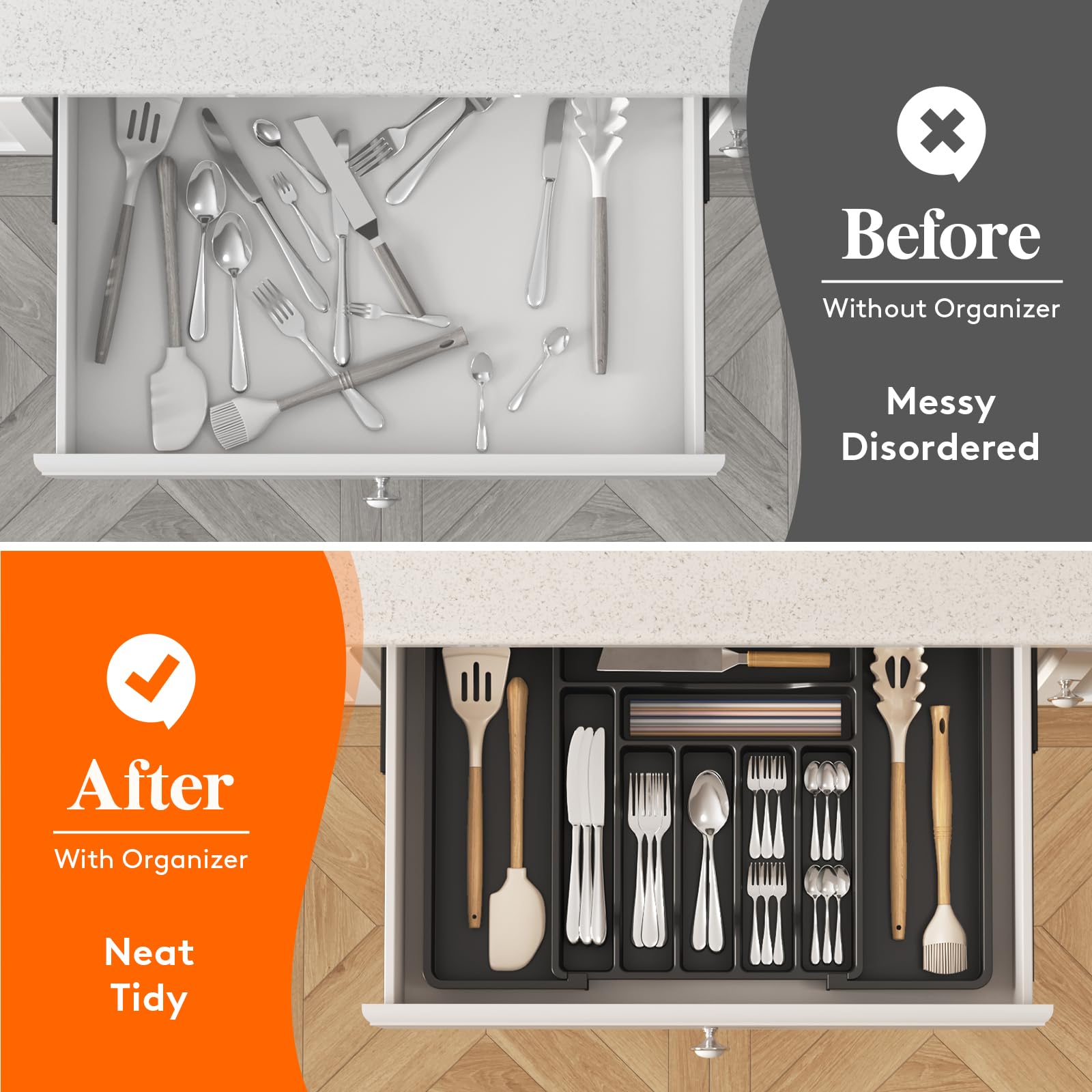 Utensil Organizer for Kitchen Drawer