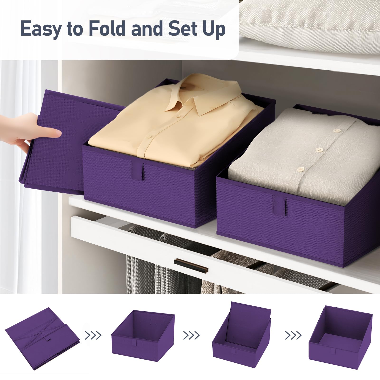 Closet Storage Bins 8 Pack (8 Count)
