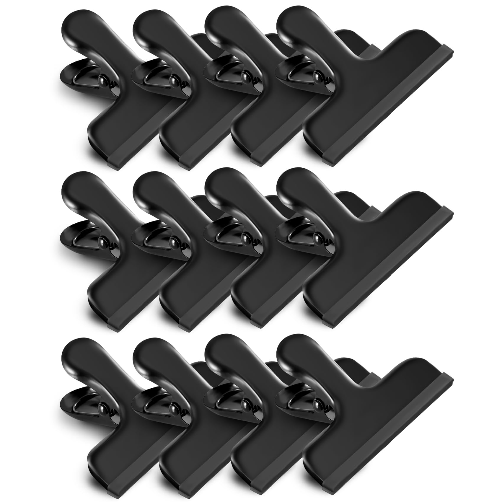 12 Pack Stainless Steel Chip Bag Clips Covered with Silicone (12 Count)