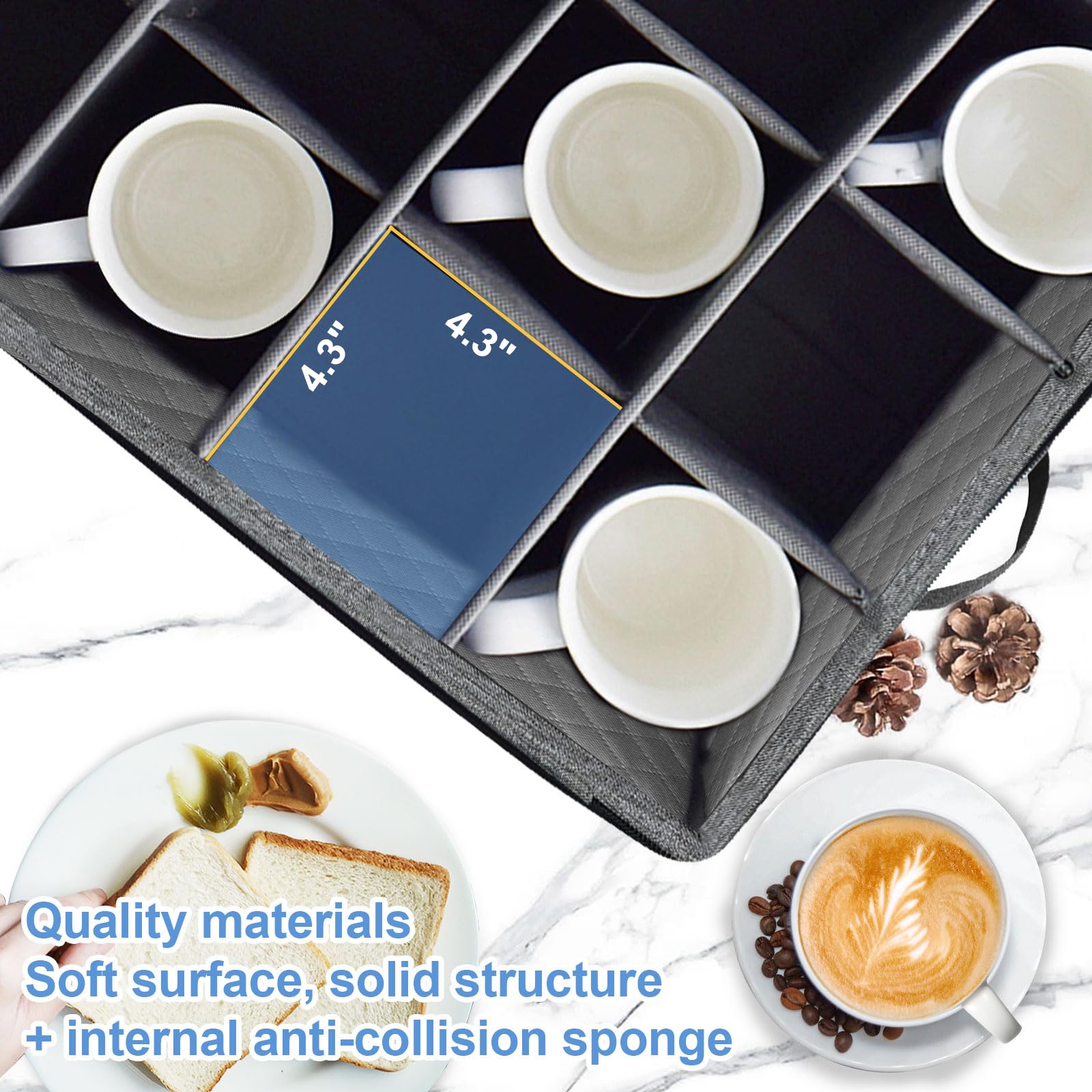 Mug Coffee Storage Box with Dividers