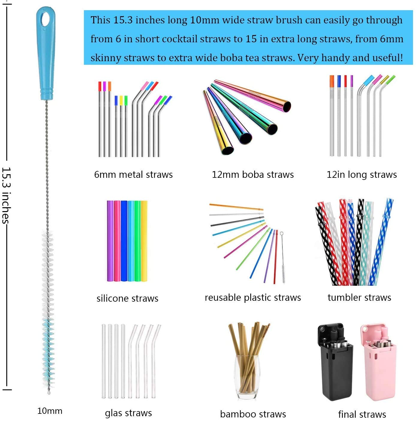 8 Pack Bottle Cleaning Brush Set (8 Count)