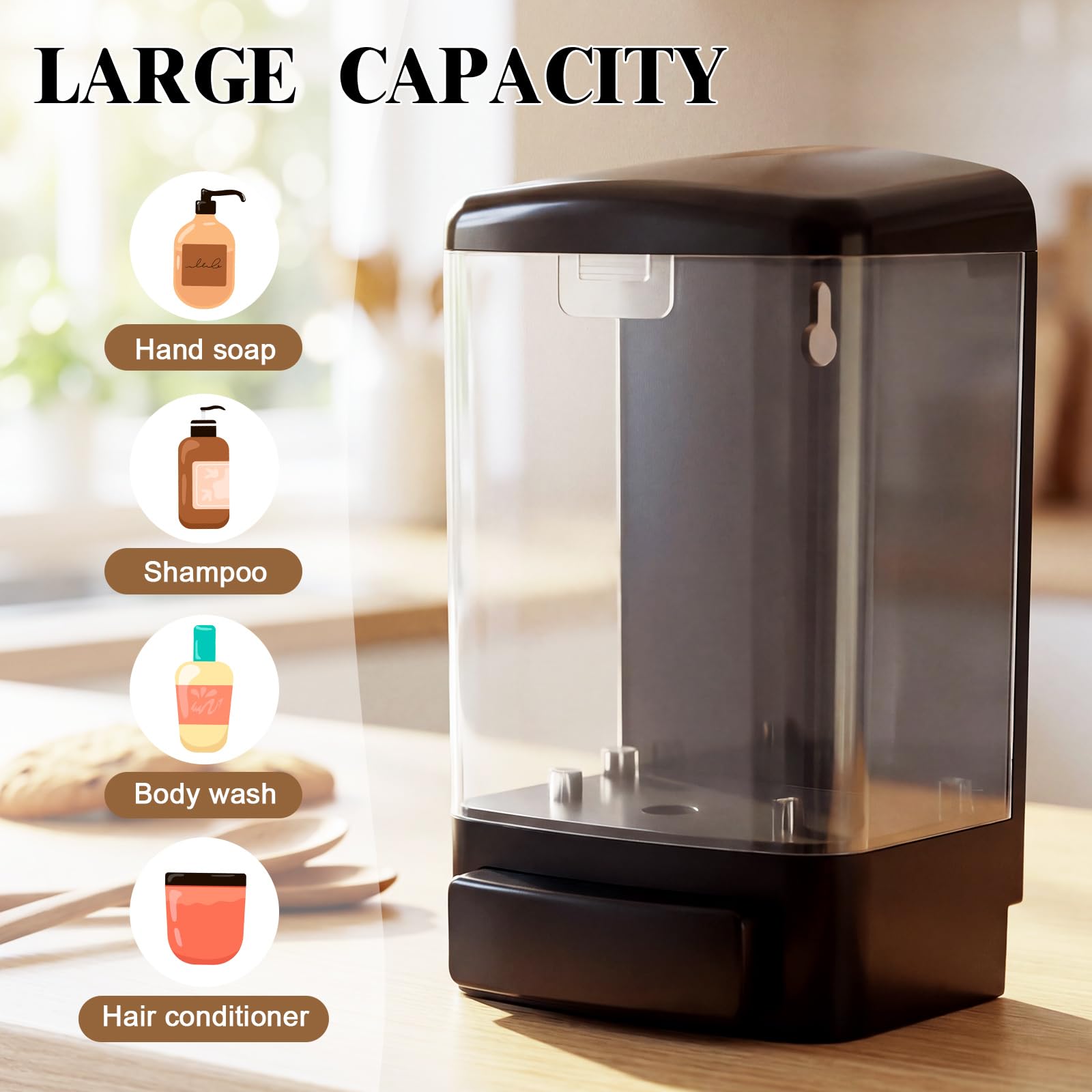 4 Pcs Wall Mounted Soap Dispenser (4 Count)