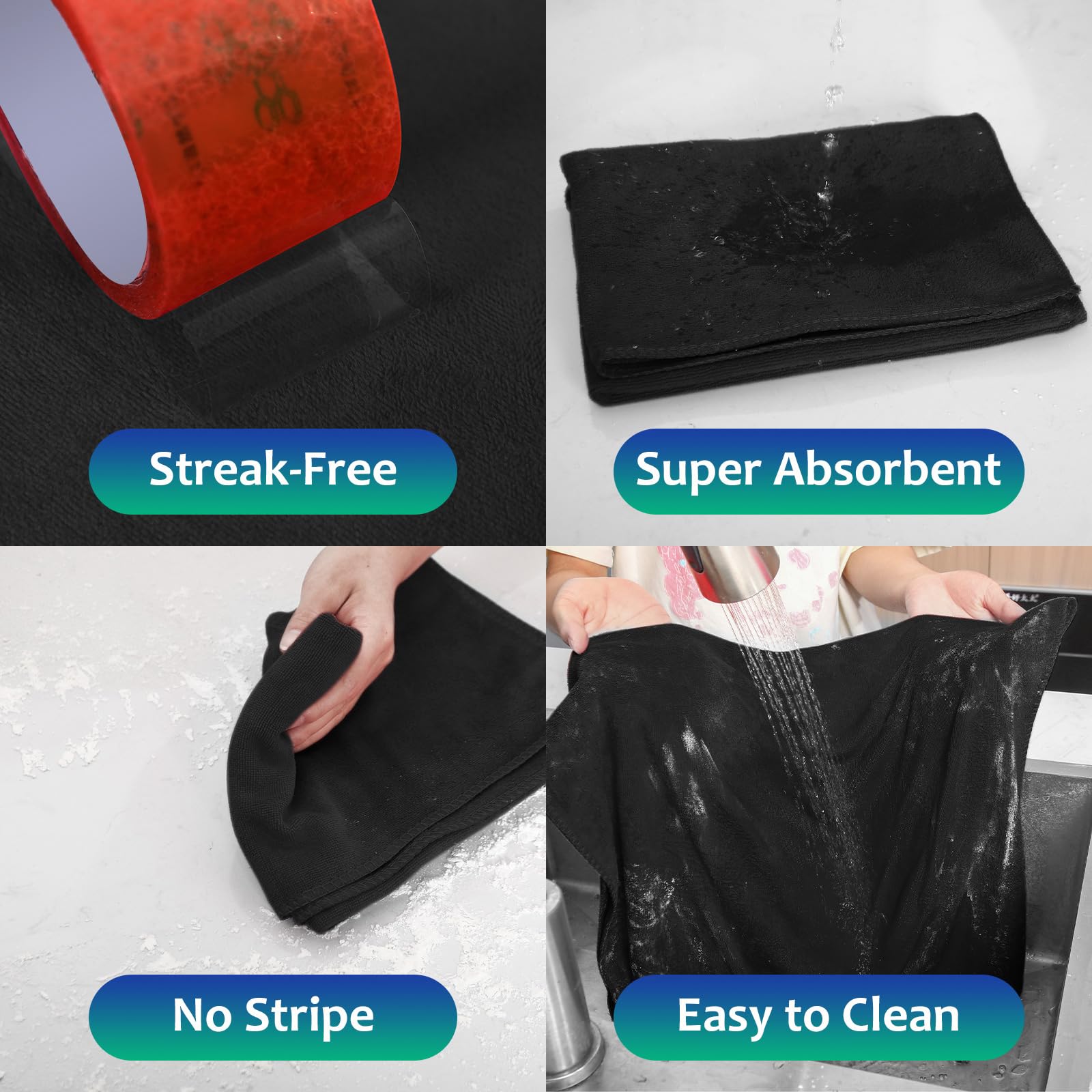 6 Pcs Extra Large Microfiber Cleaning Cloth 30" x 20" Washable Reusable Microfiber Towel Streak Free Lint Free Cloth for Cleaning Home Glass Office Window Bathrooms (6 Count)