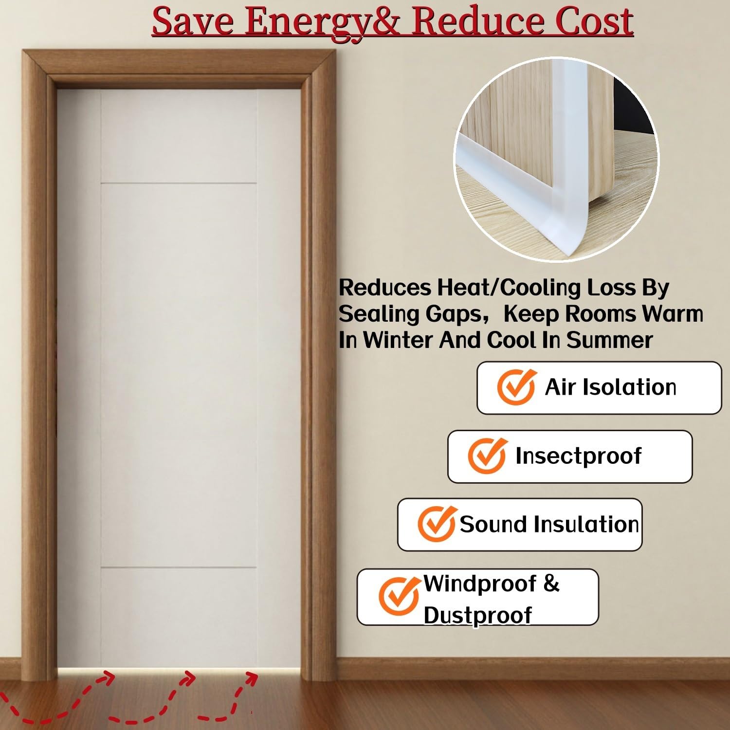T Shape Door Seal Strip for Door & Windows Gaps (19.7 Foot)