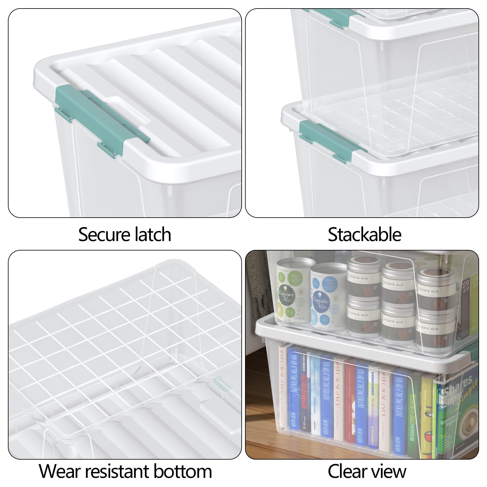 35 Qt Clear Stackable Storage Bins with Lids (6 Count)
