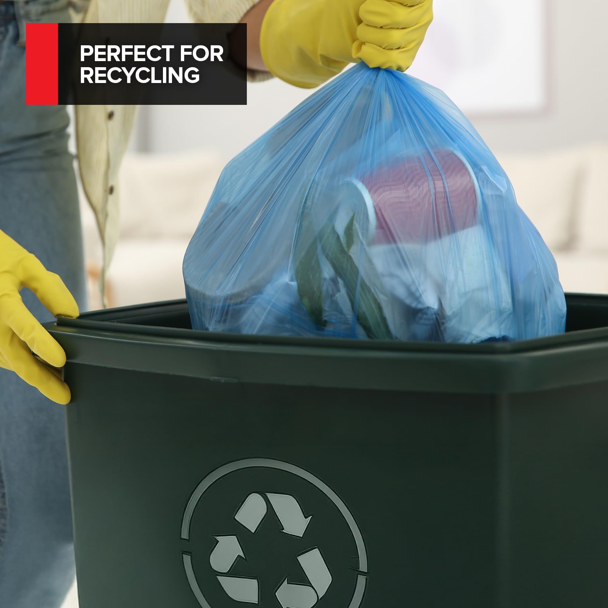 Heavy Duty Blue Recycling Bags (60 Count)