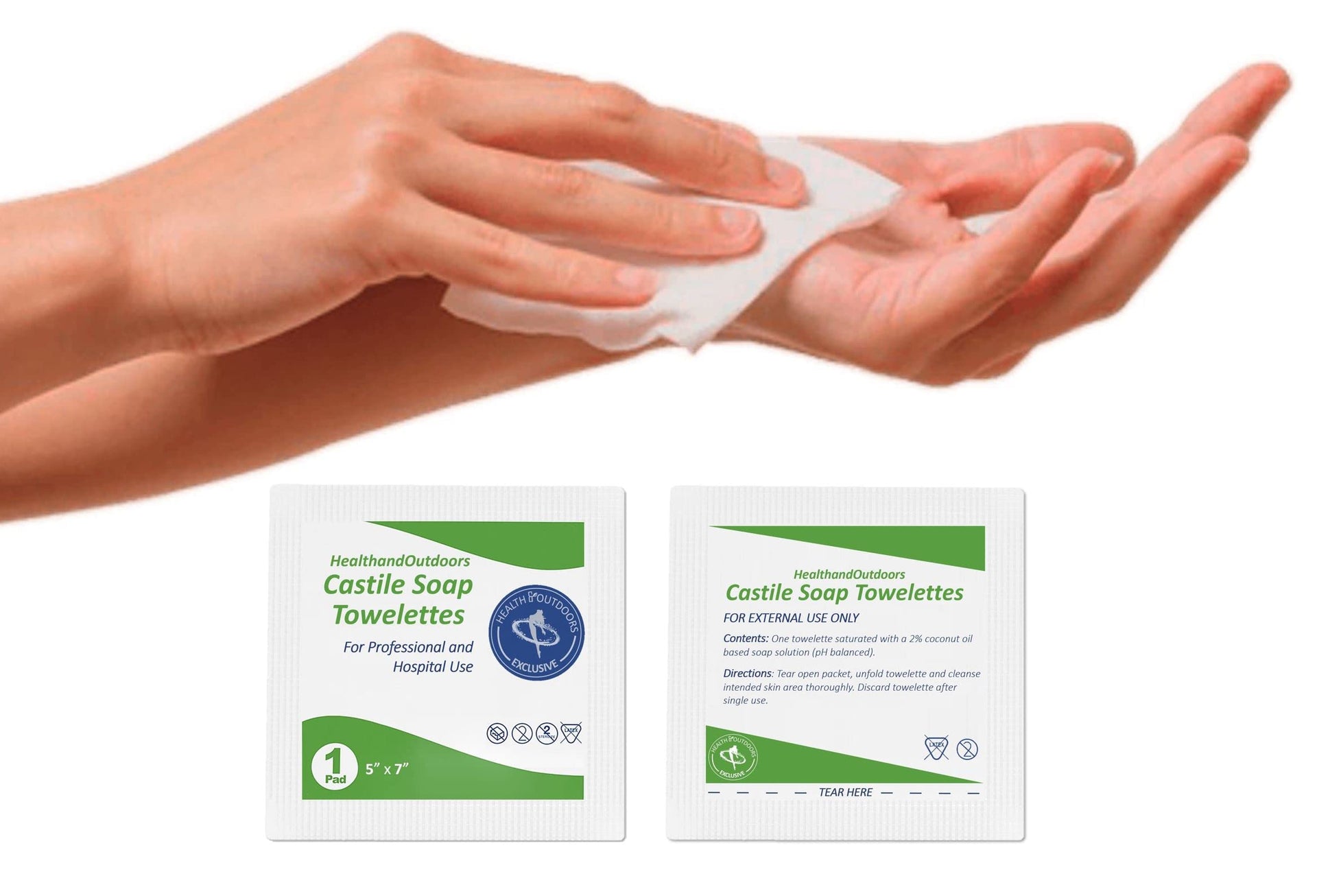 Castile Soap Cleansing Towelettes 125 Count Refreshing Scented Wipes White 125 Count