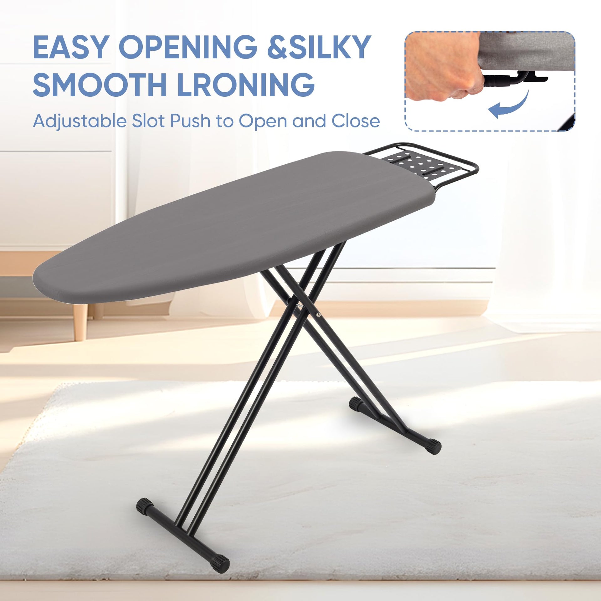 Full Size Ironing Board 47" X 15" with Heat Resistant Cover and Thicken Felt Pad