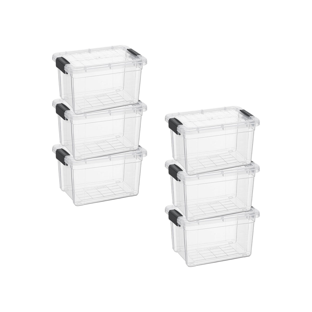 1.4 Quart Mini Clear Plastic Storage Container with Lid (6 Count)