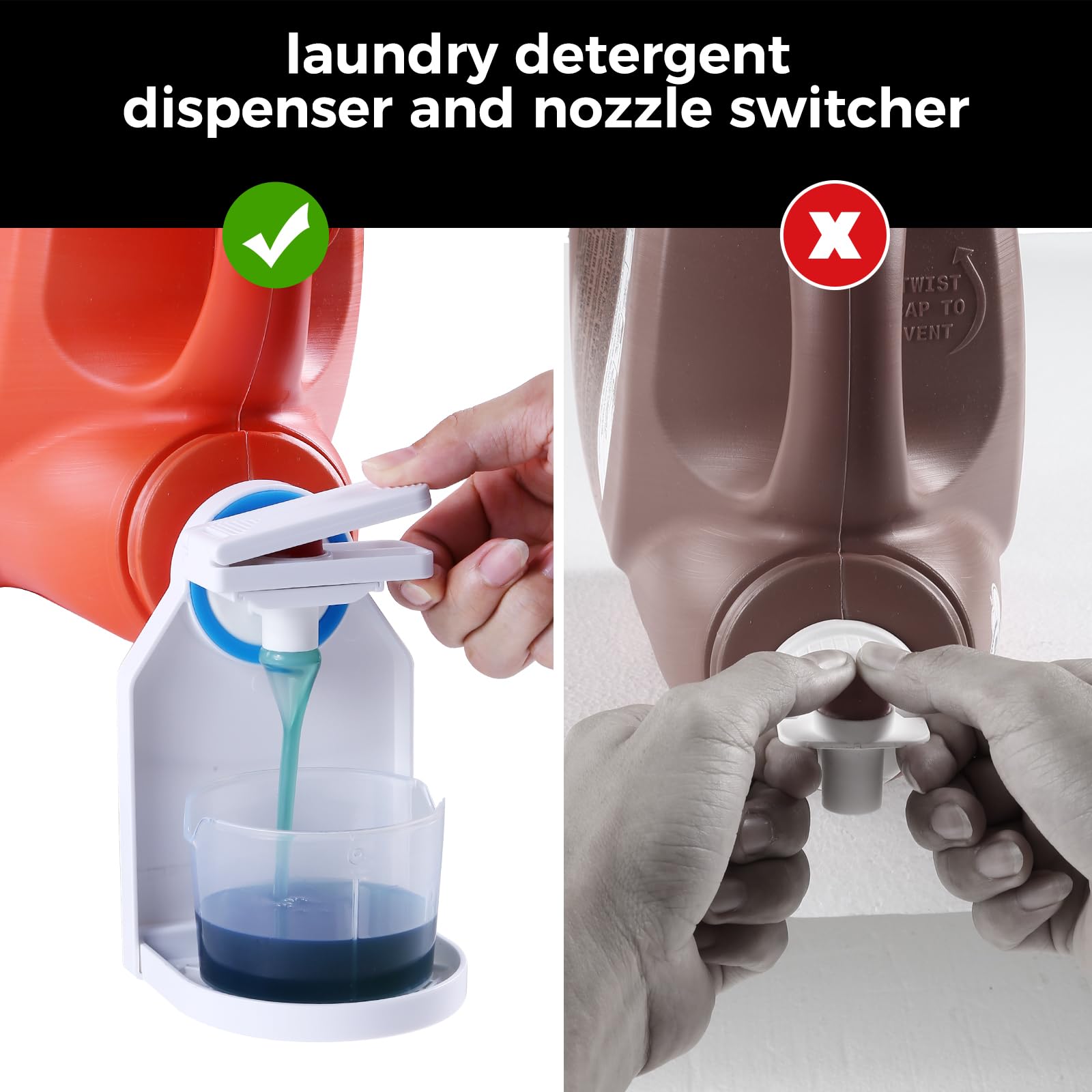 Laundry Detergent Dispenser Cup Holder & Nozzle Force
