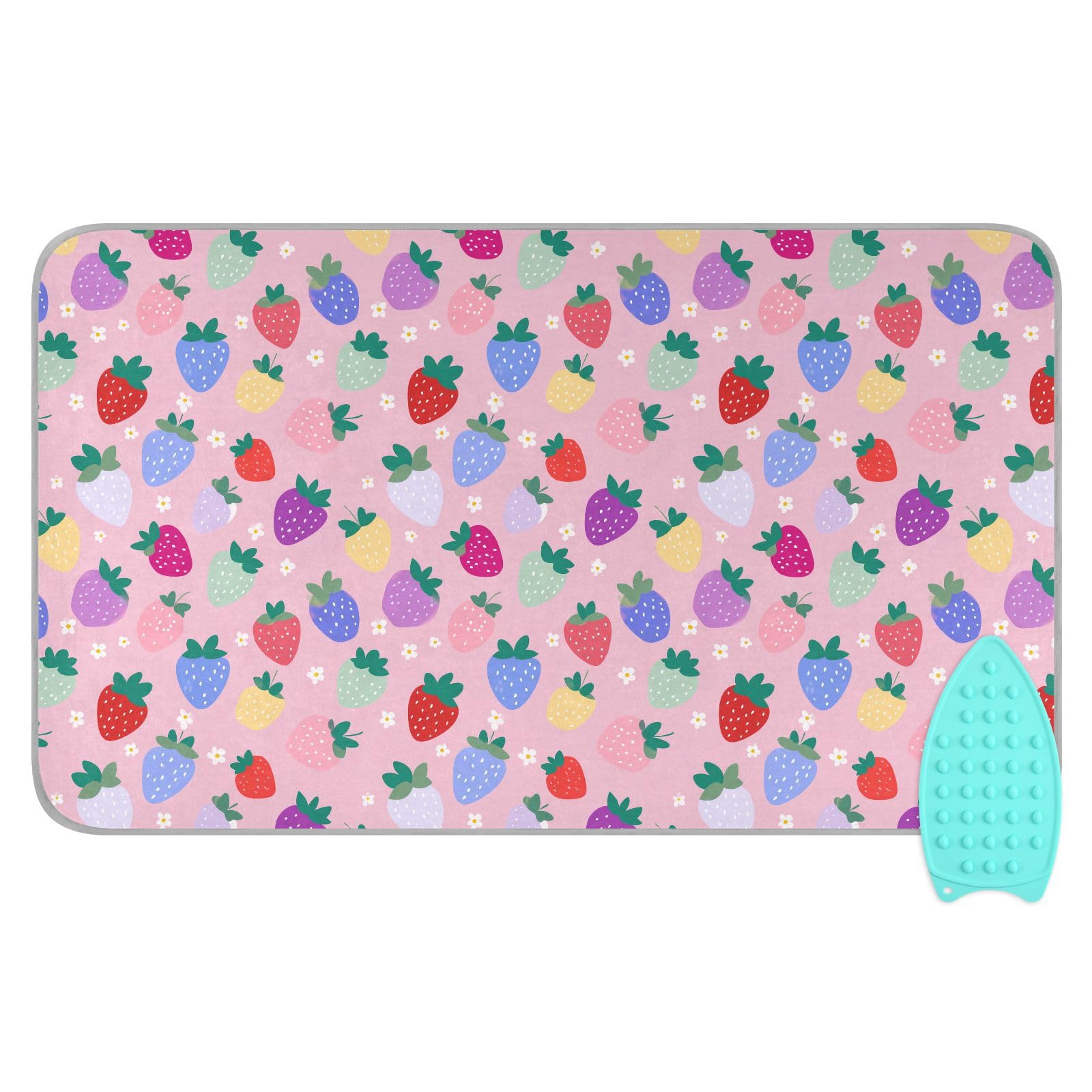 Ironing Mat Portable Ironing Pad Blanket with Silicone Iron Rest for Table Top Travel Heat Resistant Double