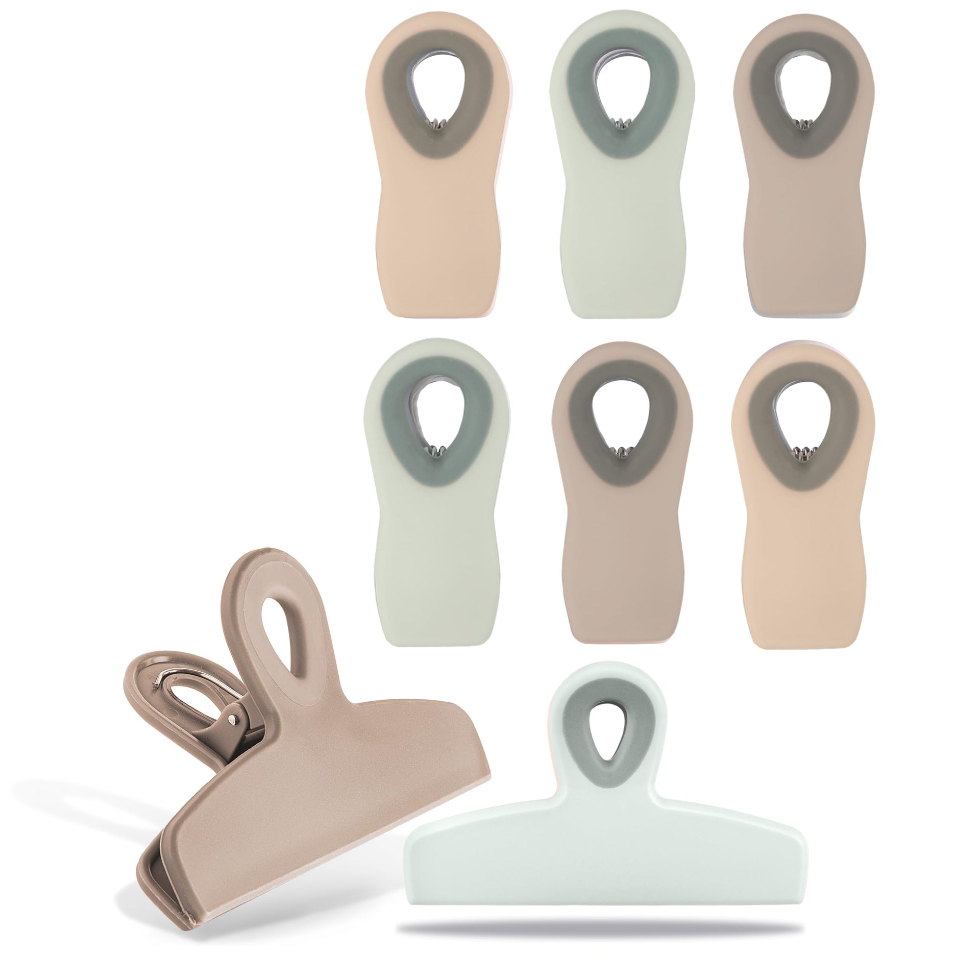 Bag Clips Heavy Duty Chip Clip and Refrigerator Magnet Clips for Food Storage with Air Tight Seal Grip (8 Count)