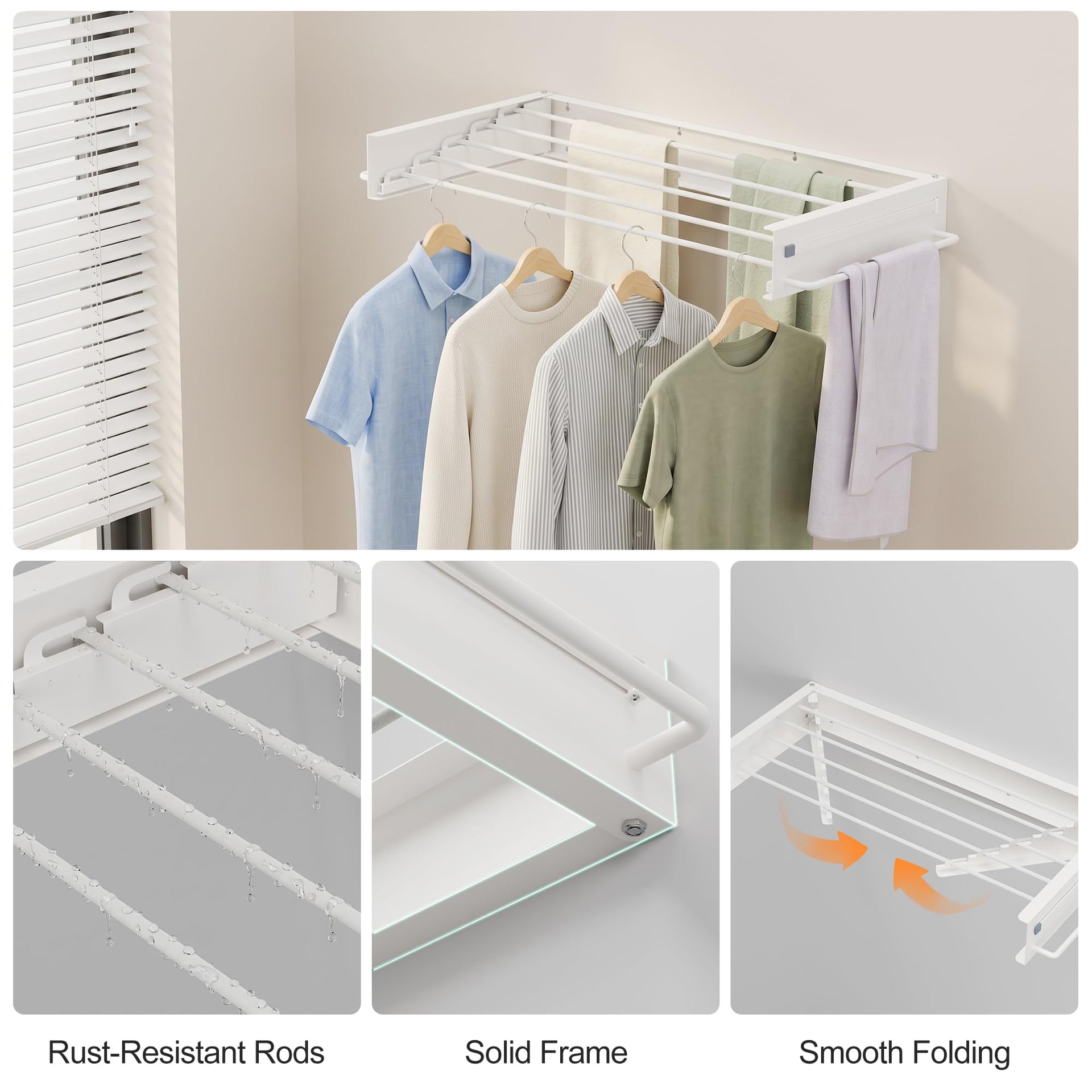 Wall Mounted Clothes Drying Rack