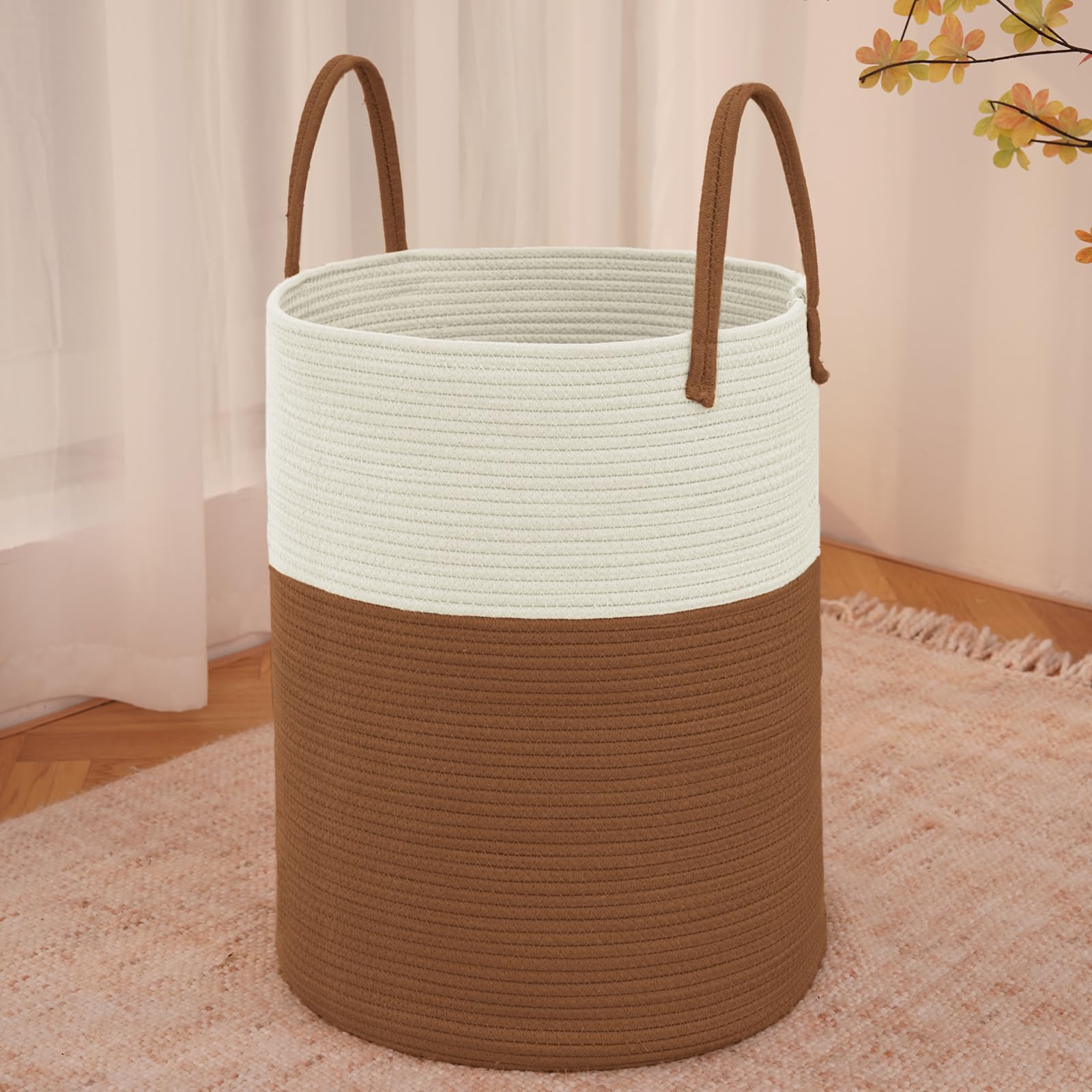 100L Cotton Rope Laundry Basket Hamper