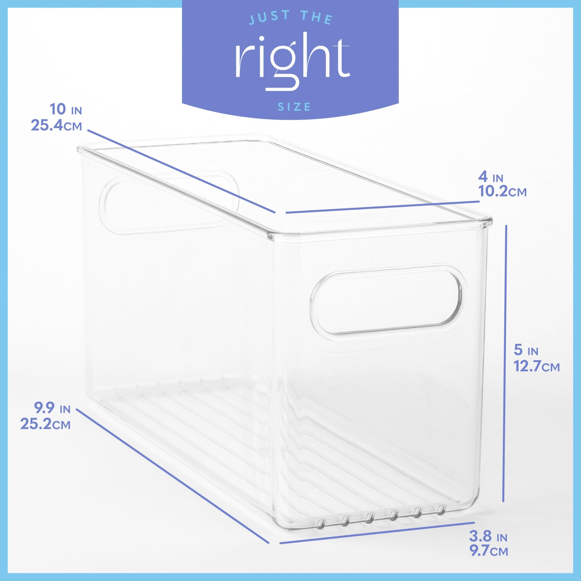 Plastic Food Storage 2 Pack Clear Container Bin with Handles for Organizing Kitchen (2 Count)