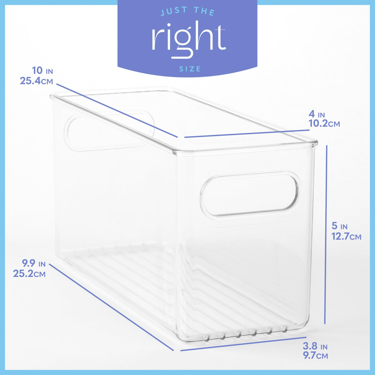 Plastic Food Storage 2 Pack Clear Container Bin with Handles for Organizing Kitchen (2 Count)