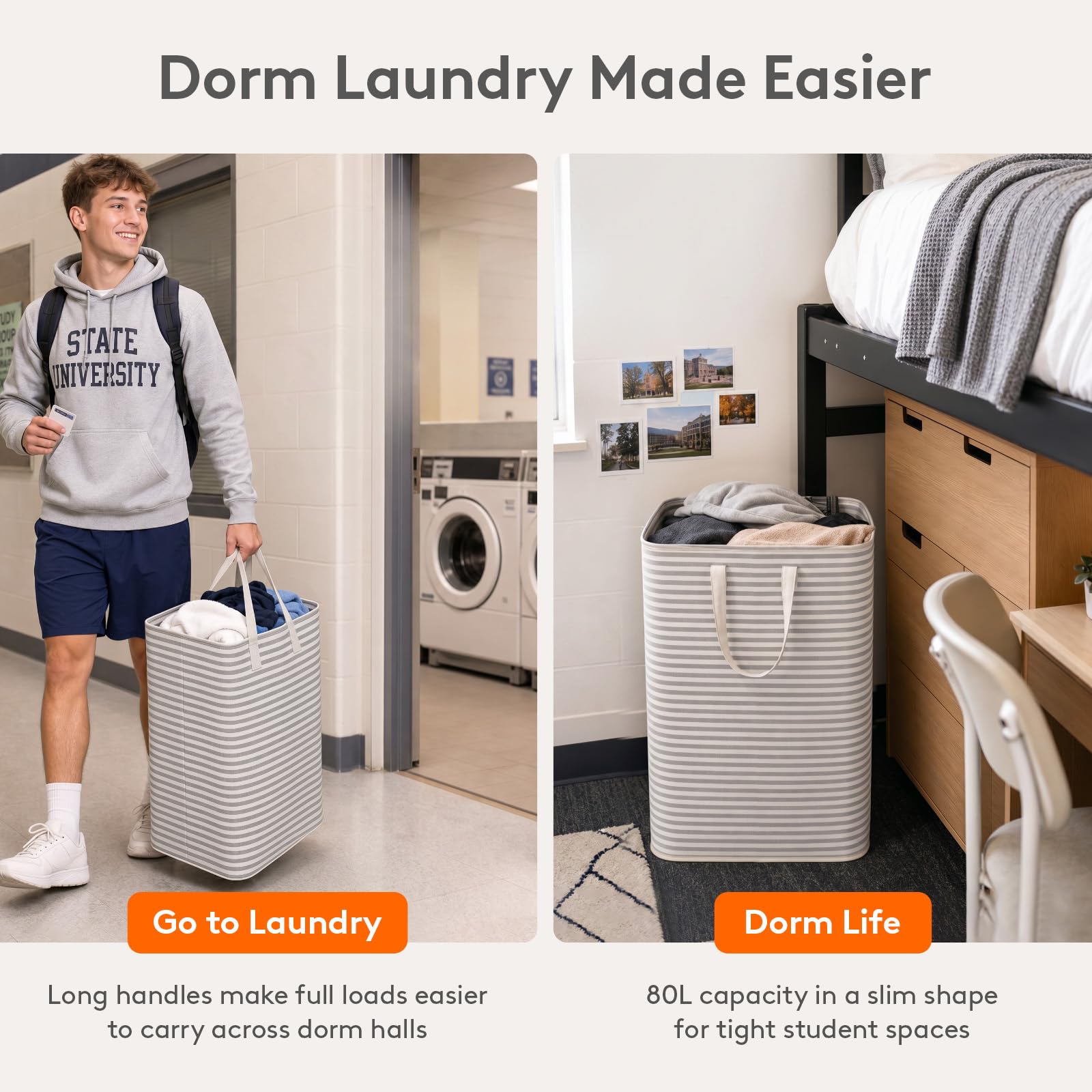 2 Pack Laundry Basket 80L Each (2 Count)