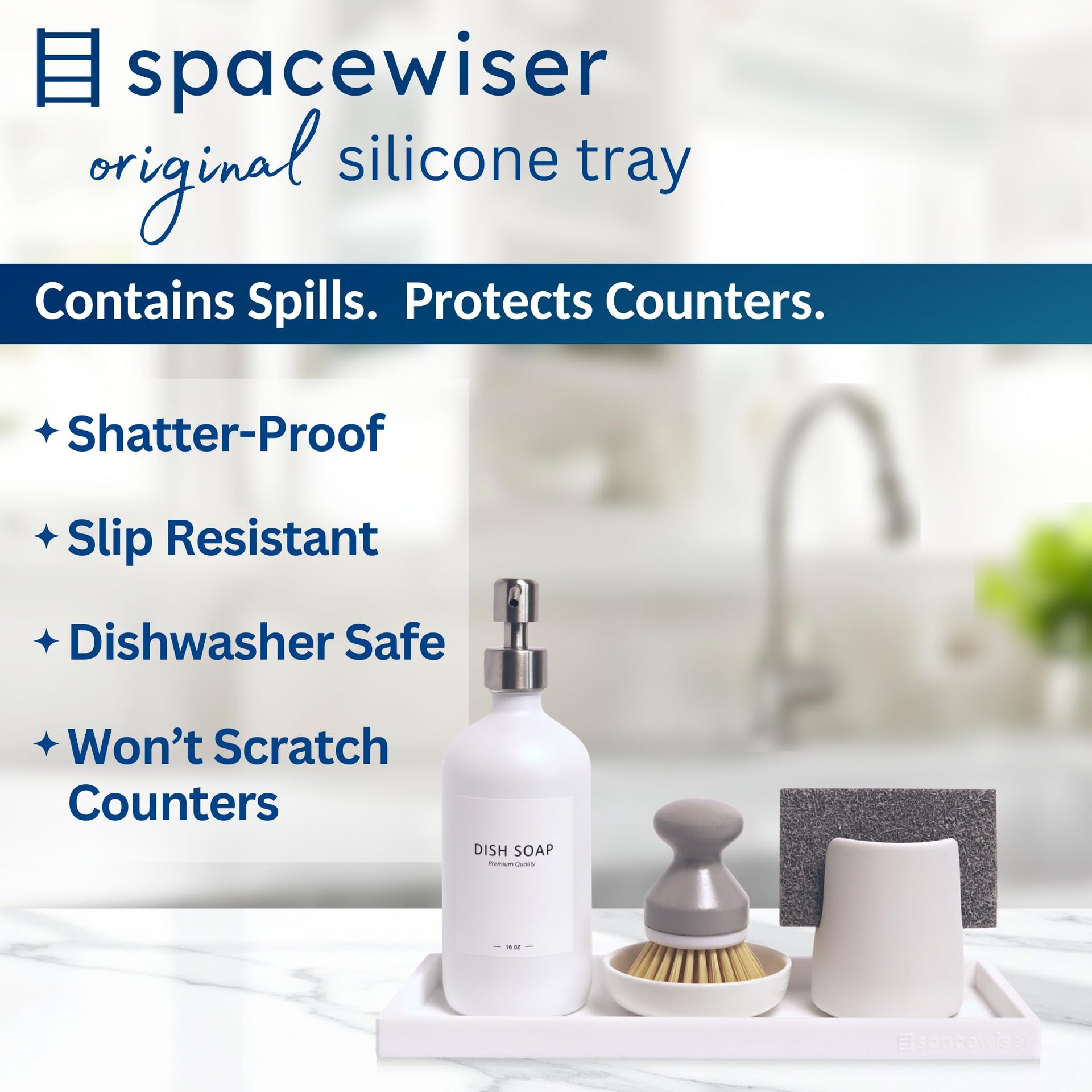 Silicone Countertop & Vanity Bathroom Tray