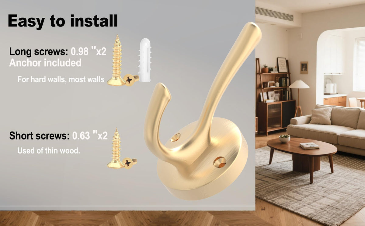 Gold Hat and Coat Hooks