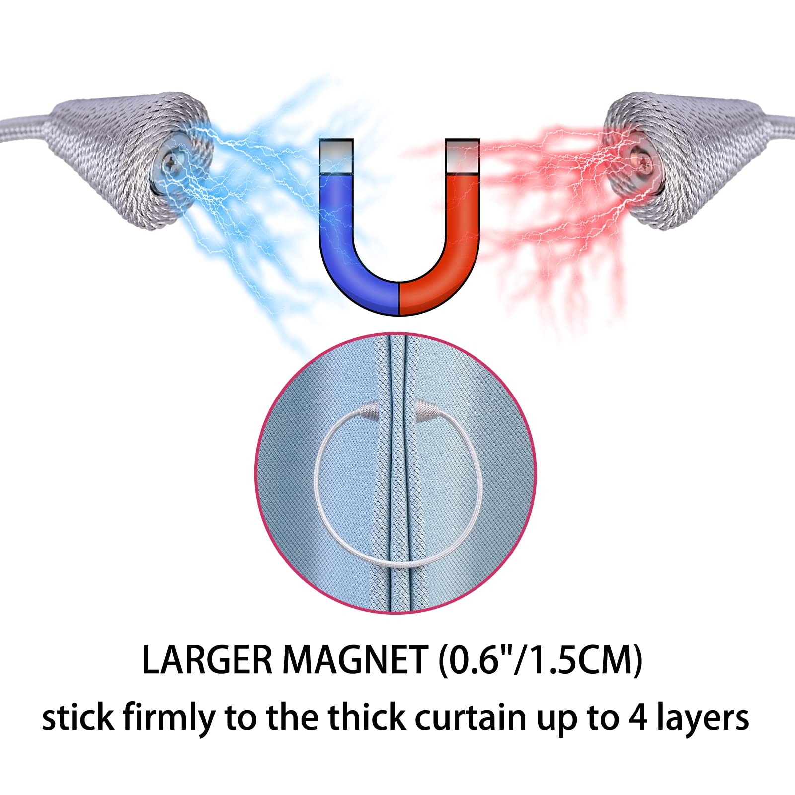 2 PCS Magnetic Curtain Tiebacks (2 Count)