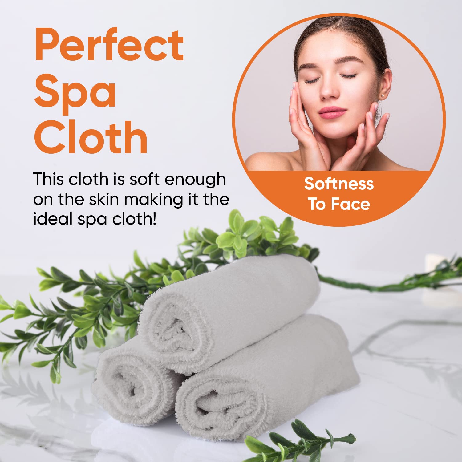 Cotton Terry Washcloths Grey Towels 100% Cotton Cleaning Cloth Rags Wash Clothes for Body and Face (48 Count)