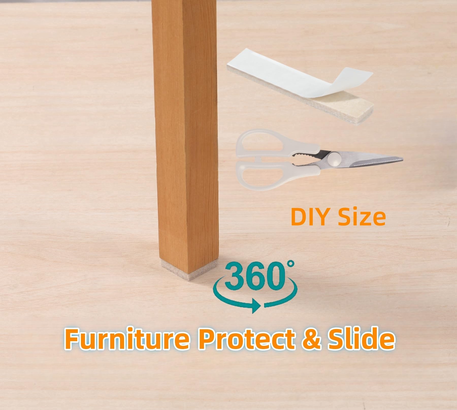Felt Strips with Adhesive Backing for Furniture (129 Count)