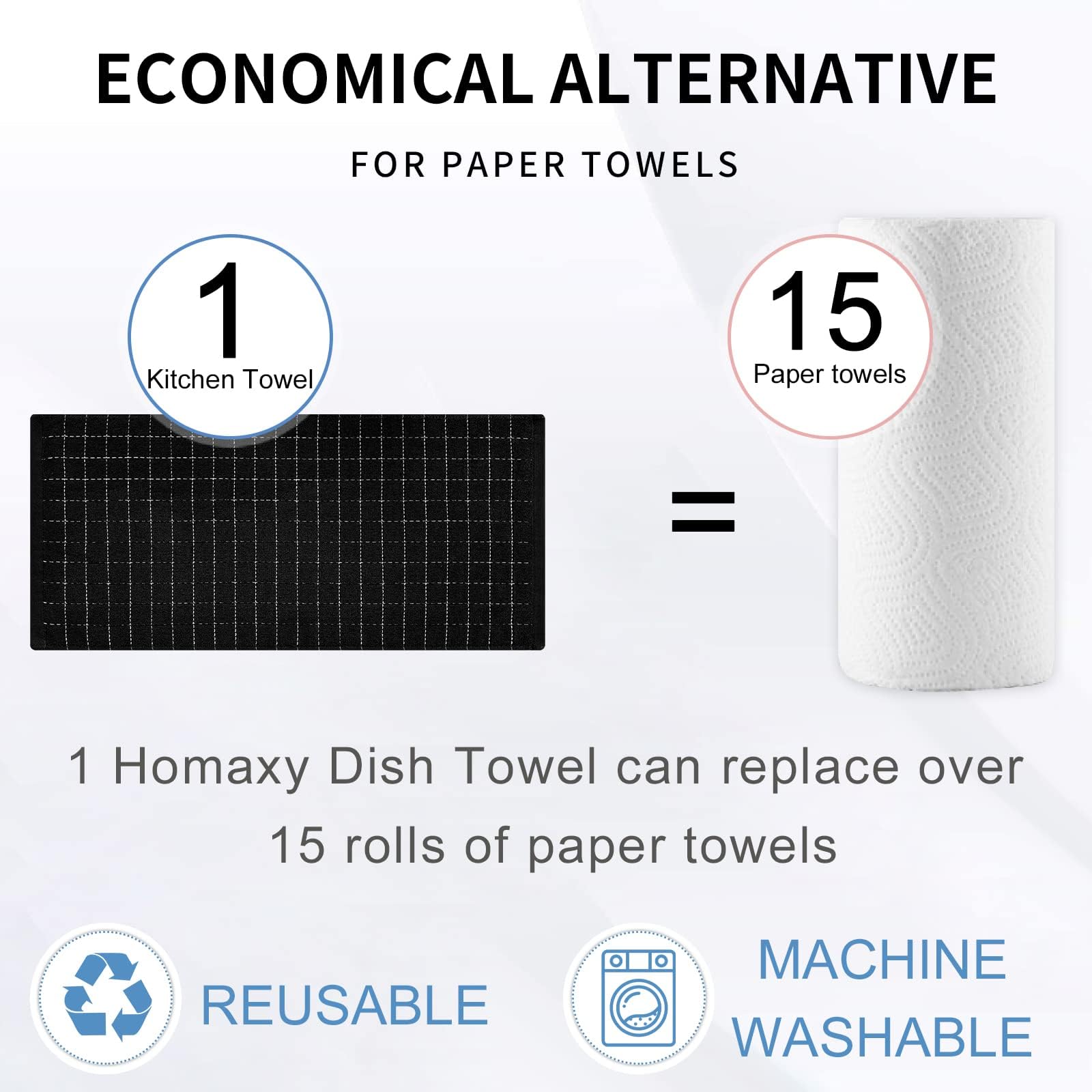 100% Cotton Terry Kitchen Towels (8 Count)