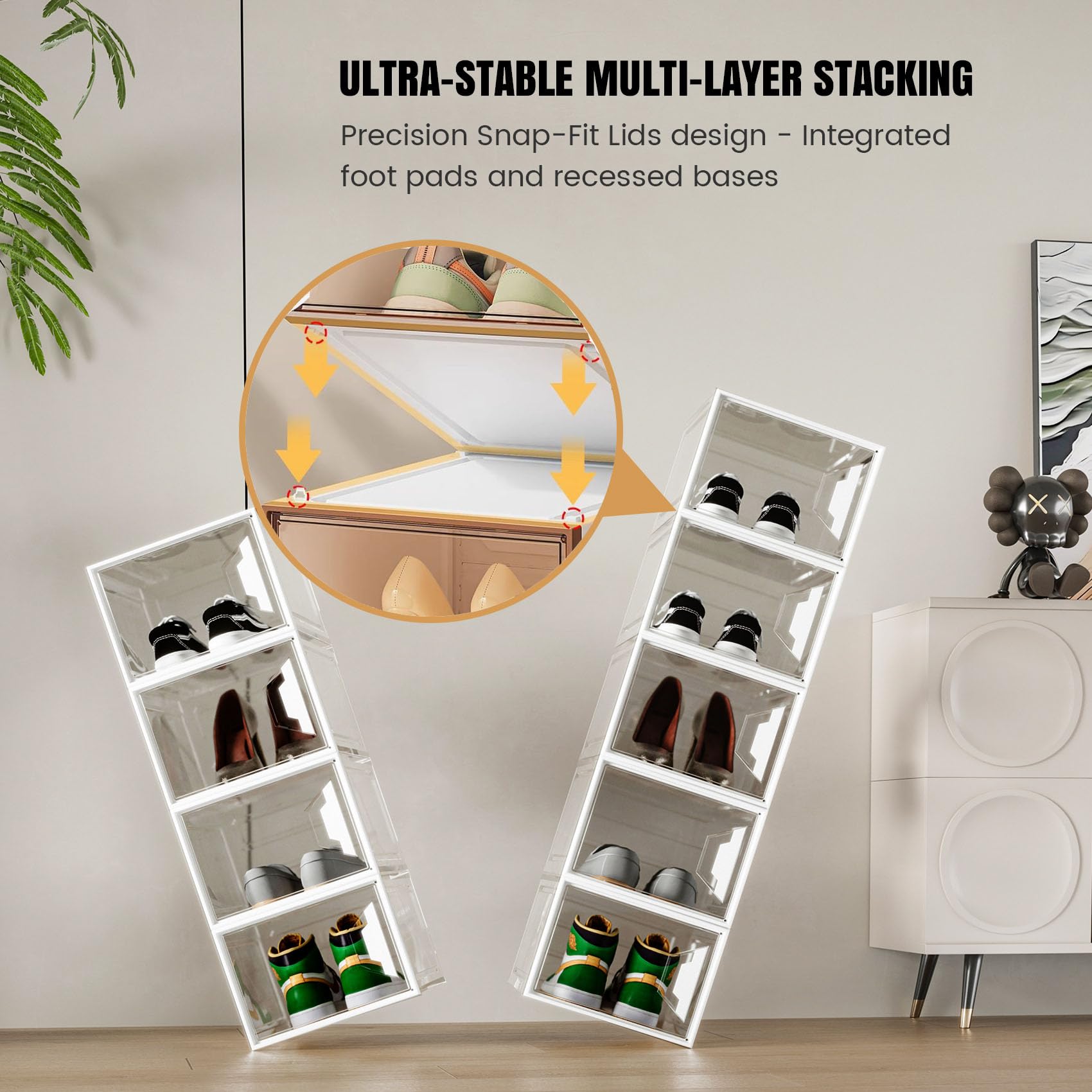6 Pack Shoe Storage Box Organizer (6 Count)