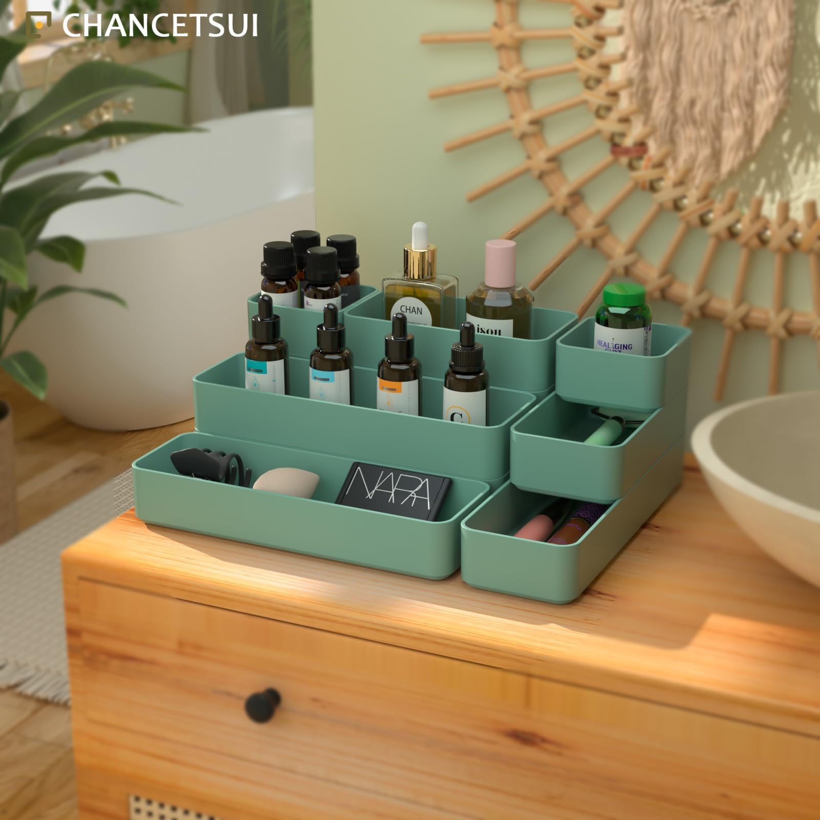 9 Pcs Stackable Drawer Organizer Trays Set (62.0822 Ounce)