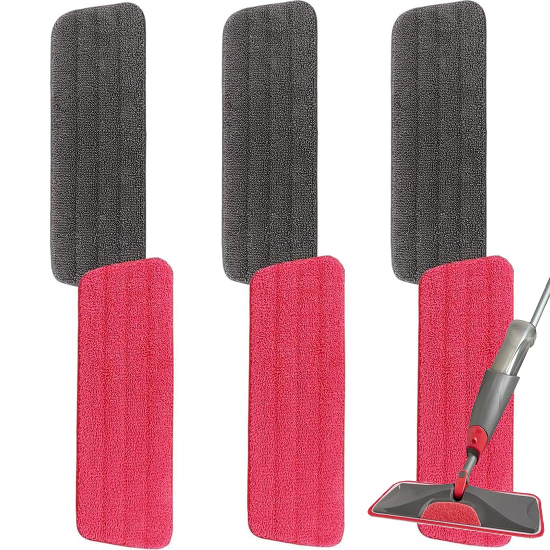 16.5 inch Microfiber Mop Pads for Rubbermaid Reveal Spray Mop and Any 16.5" Flat Mop