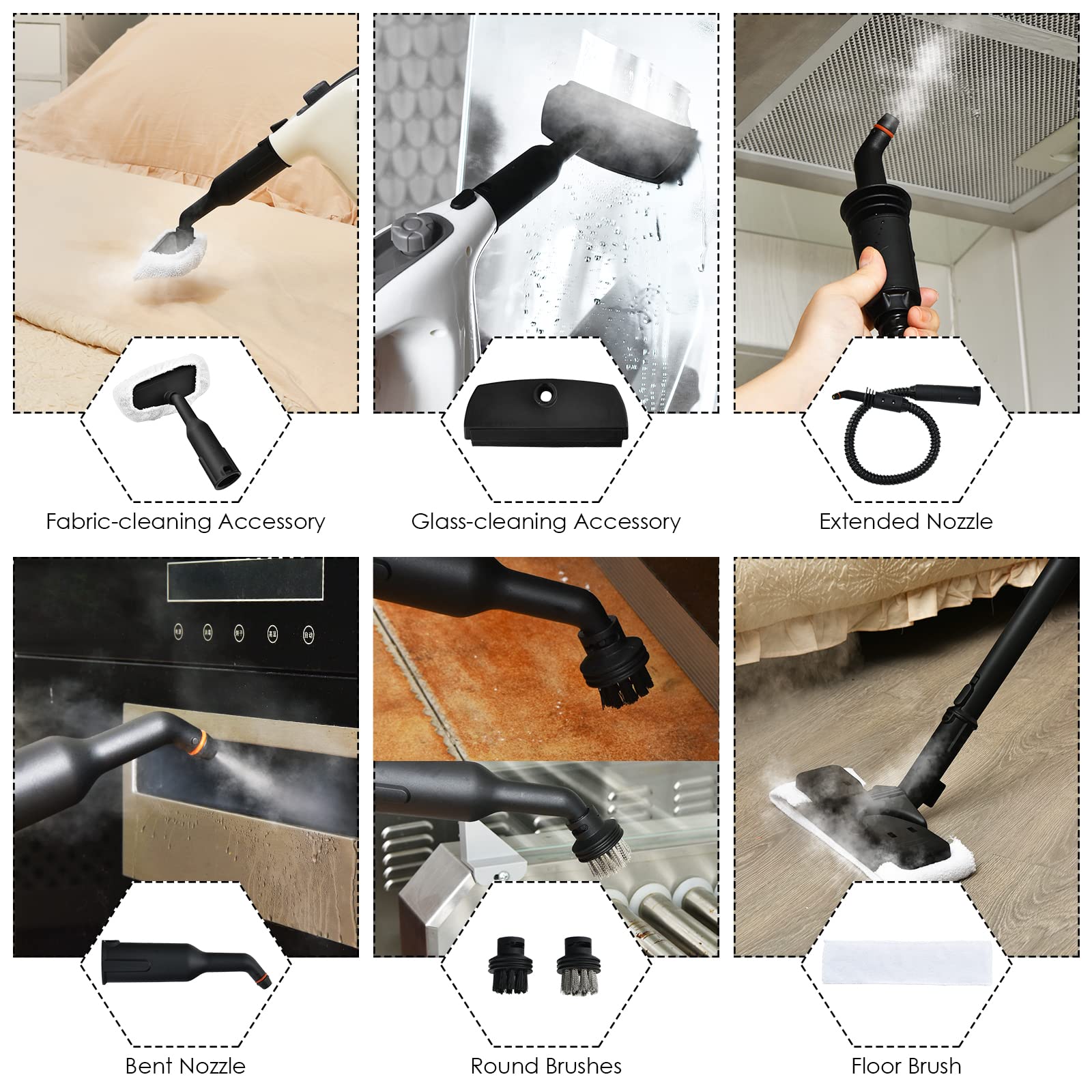 Handheld MultiPurpose Steam Cleaner with 17 Pieces
